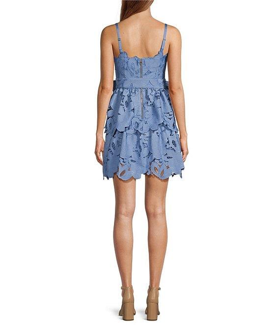 Mestiza New York Vanessa Lace Bow Square Neck Sleeveless Mini Dress Product Image