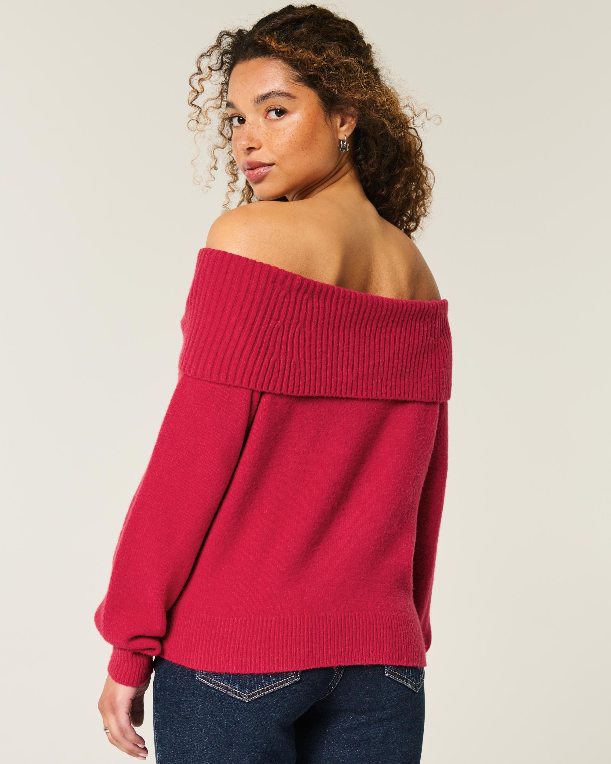Hollister Comfy Cloud Off-the-Shoulder Twist Sweater Product Image