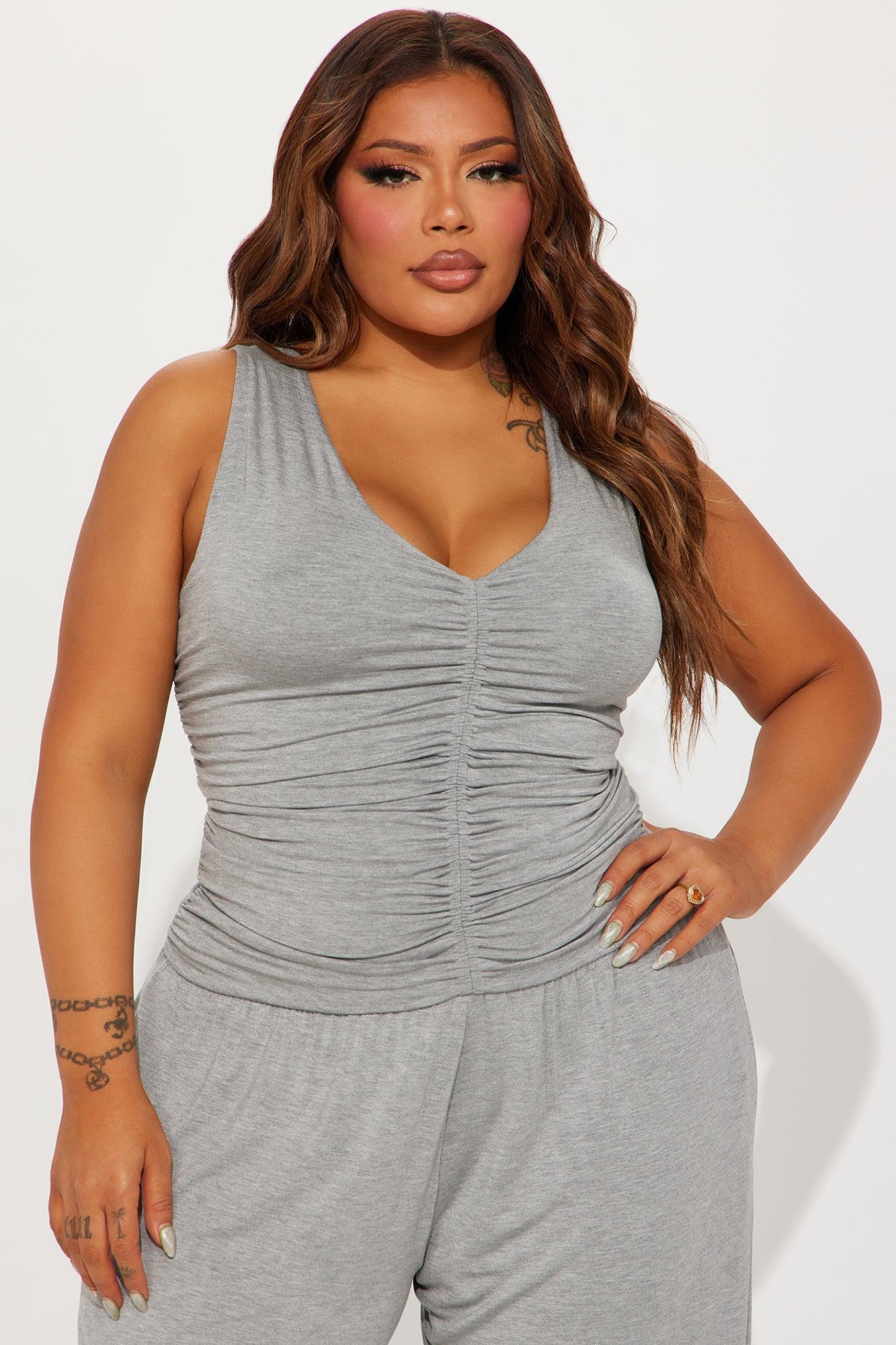 Flirtacious Ways Jumpsuit  - Heather Grey Product Image