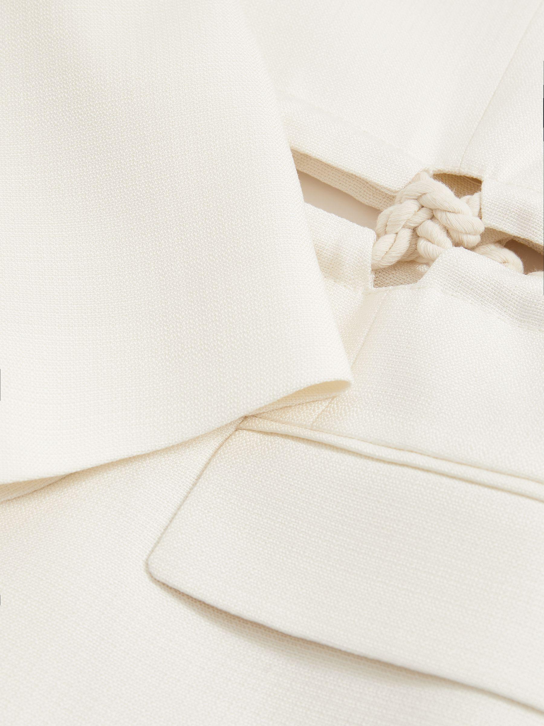 Atelier Rope-Detail Single-Breasted Blazer in White Product Image