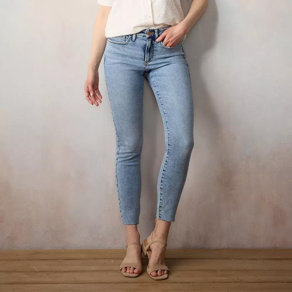 Petite LC Lauren Conrad High Rise 5 Pocket Skinny Jeans, Women's, Size: 14P-Short, Dominique Blue Product Image