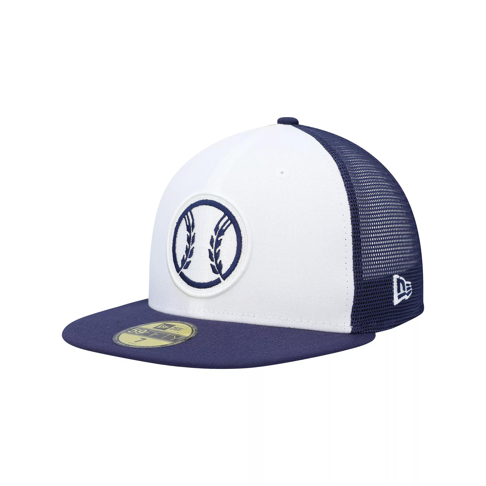 Men's New Era  Navy/White Milwaukee Brewers 2023 On-Field Batting Practice 59FIFTY Fitted Hat, Size: 7 1/8 Product Image