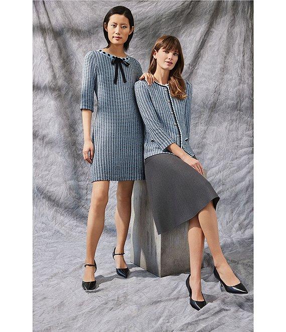 Ming Wang Knit Elastic Waist A-line Midi Skirt Product Image