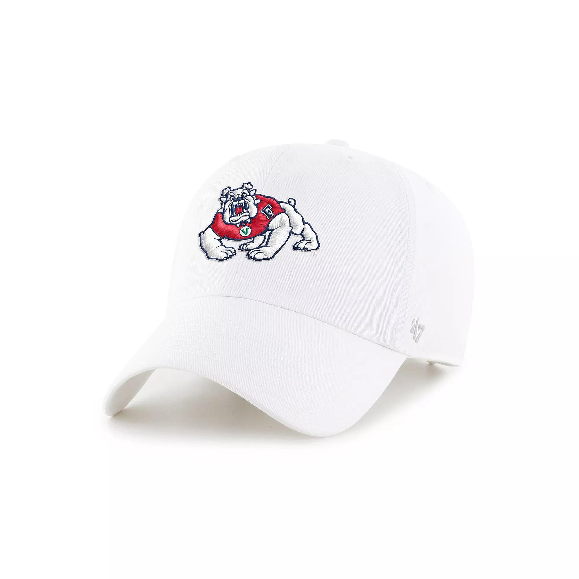 Men's '47 White Fresno State Bulldogs Vintage Clean Up Adjustable Hat, Csf White Product Image