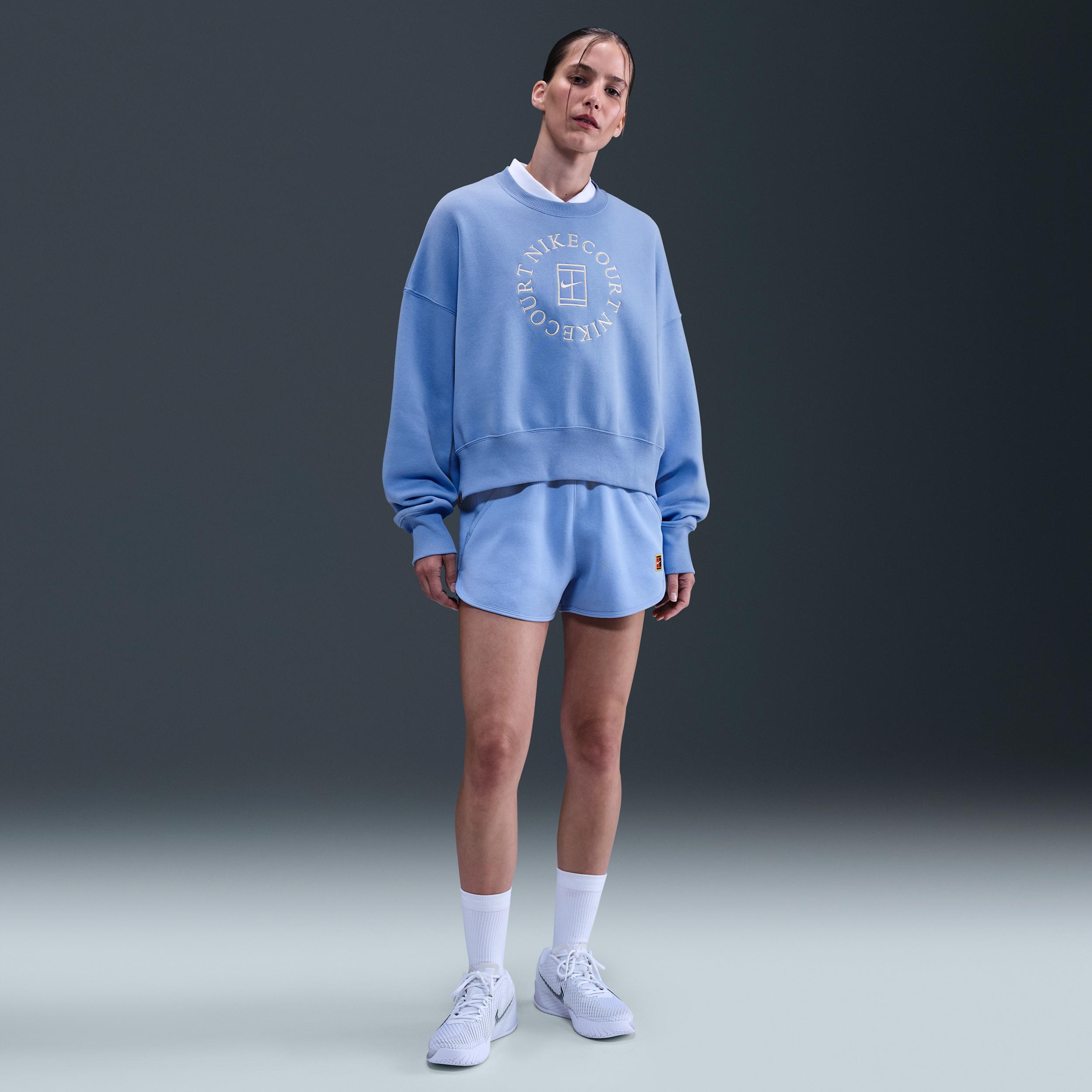 Nike Womens Court Heritage Phoenix Fleece Over-Oversized Crew-Neck Sweatshirt | HJ8988-494 Product Image