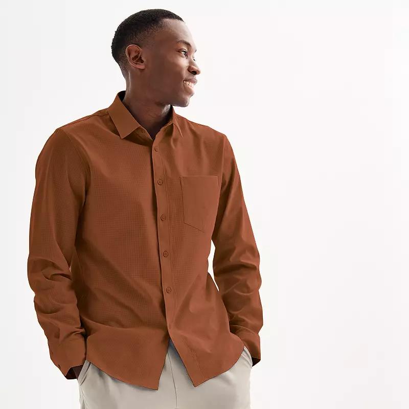 Men's FLX Slim Performance Untucked-Fit Button Down Long Sleeve Shirt,  Product Image