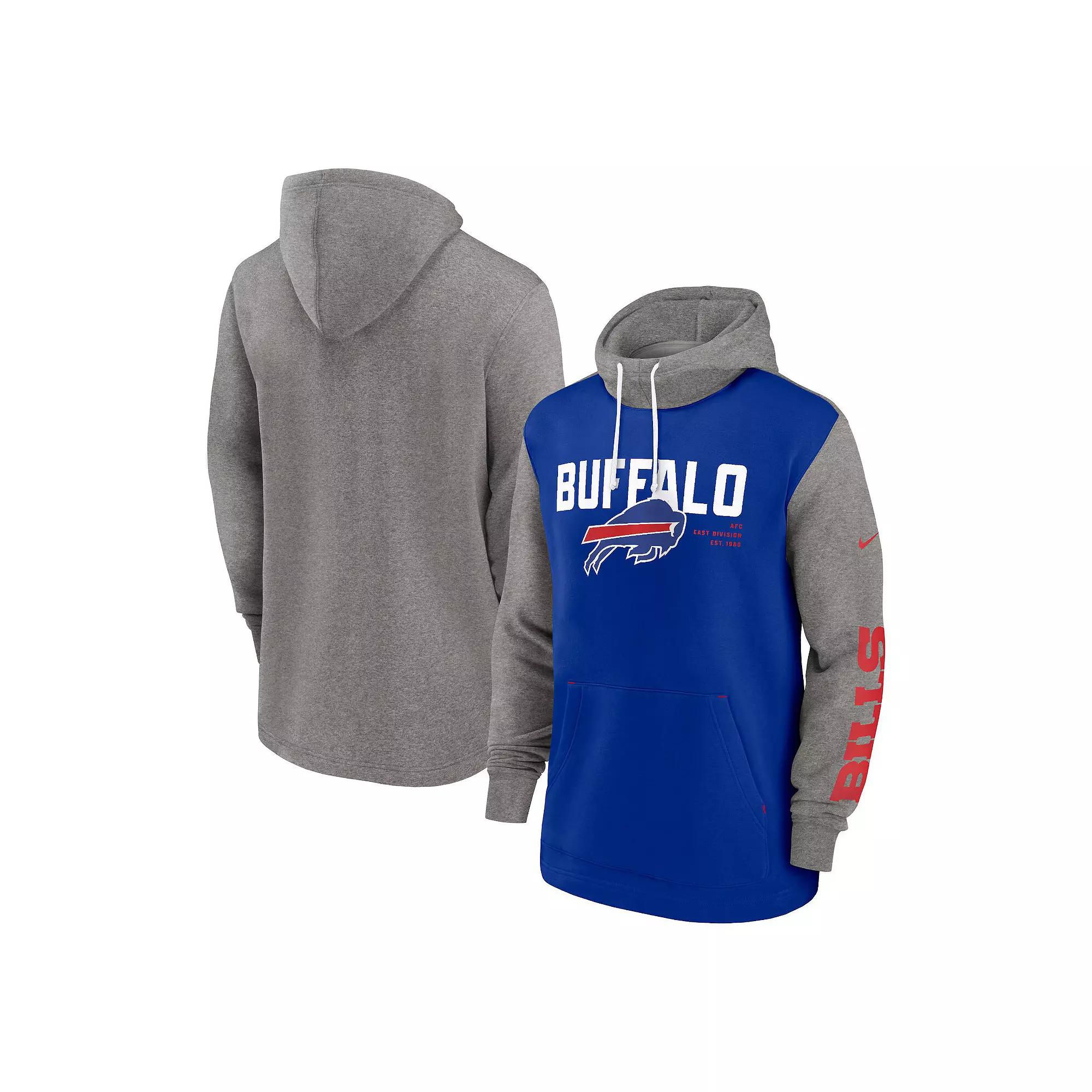 Men's Nike Royal Buffalo Bills Fashion Color Block Pullover Hoodie, Size: 2XL, Blue Product Image