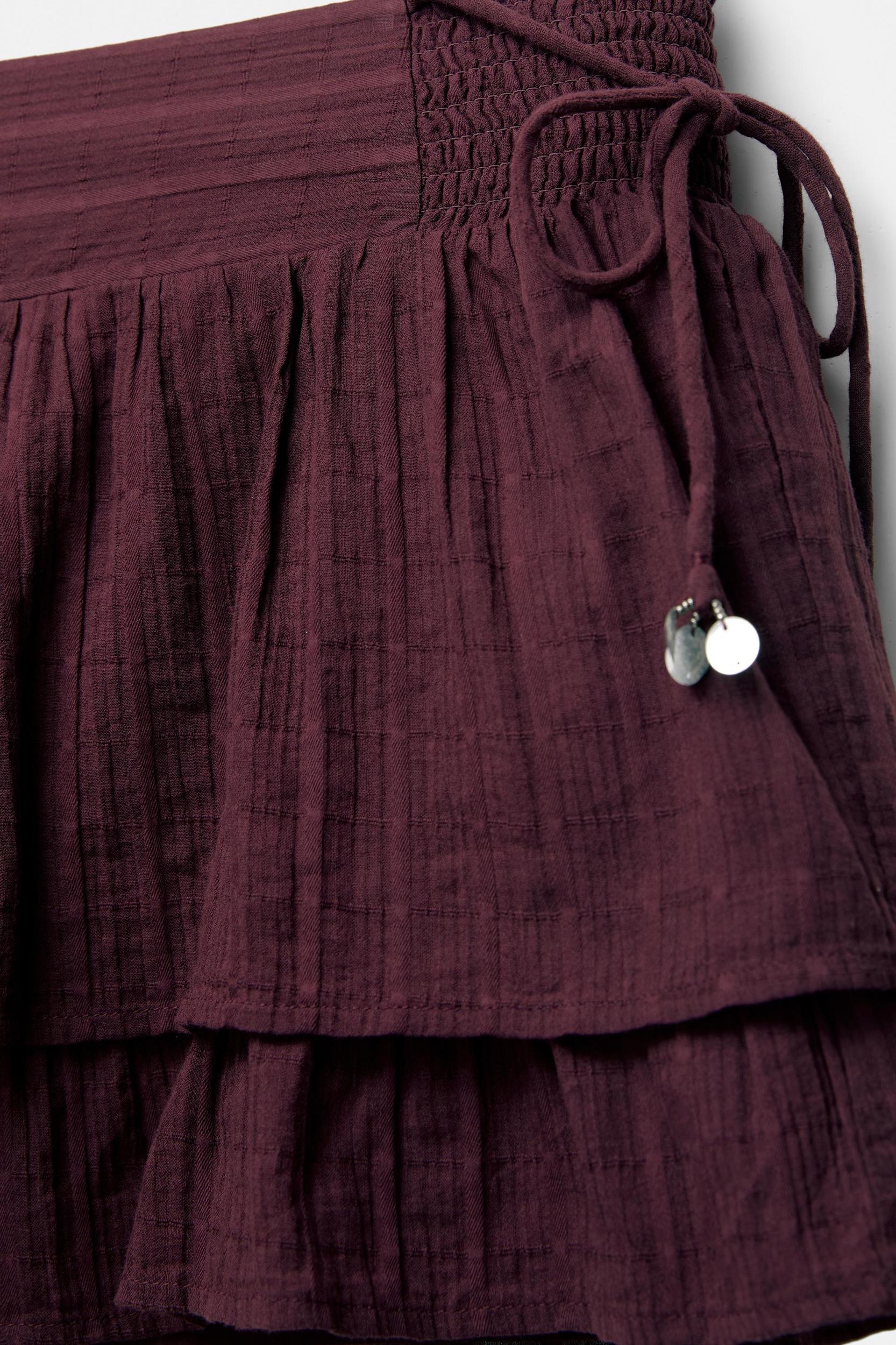 Ruffled mini skirt with beading Product Image