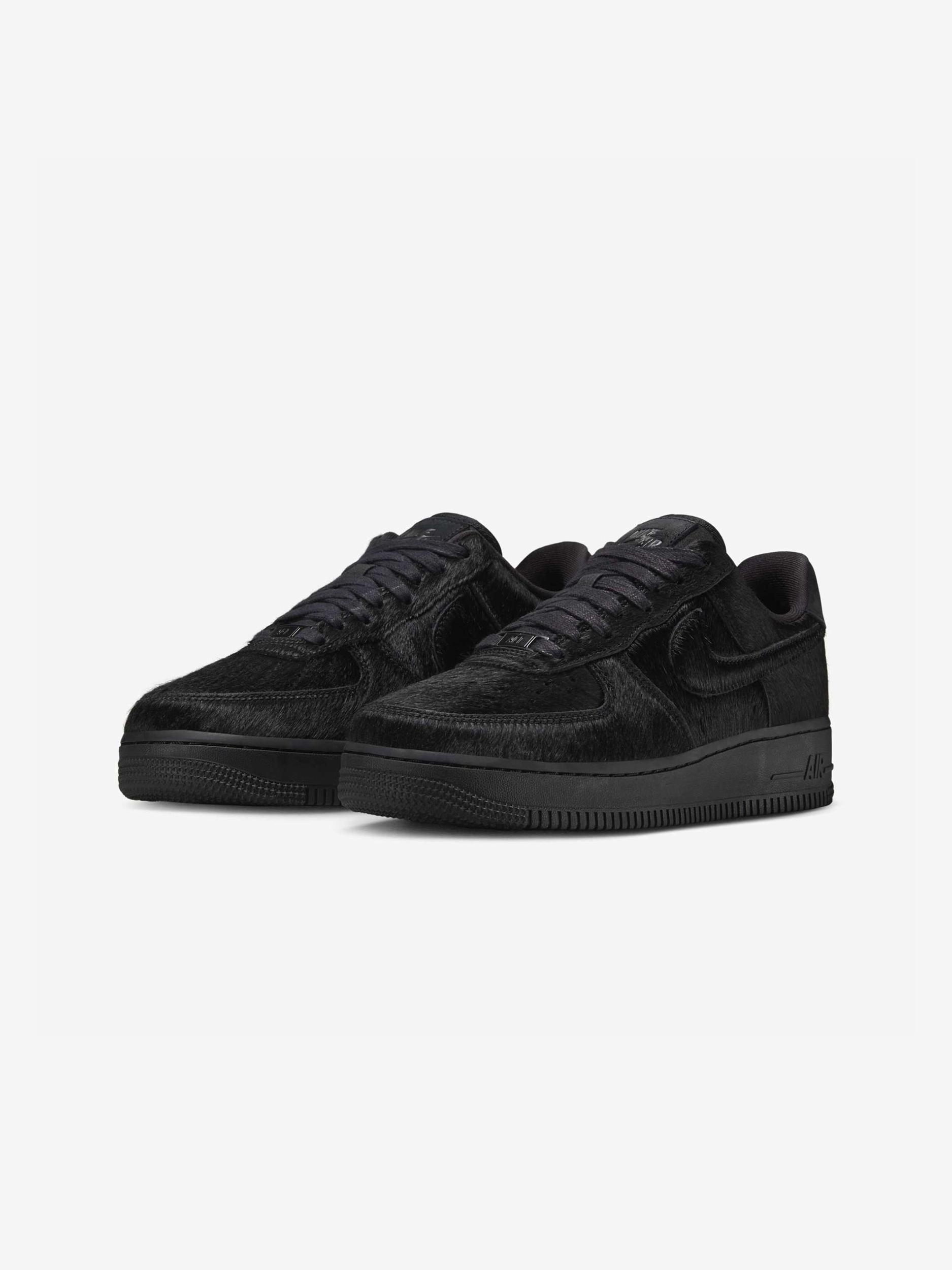 Women's Nike Air Force 1 Low '07 Pony Hair (Black/Black-Off Noir) Female Product Image