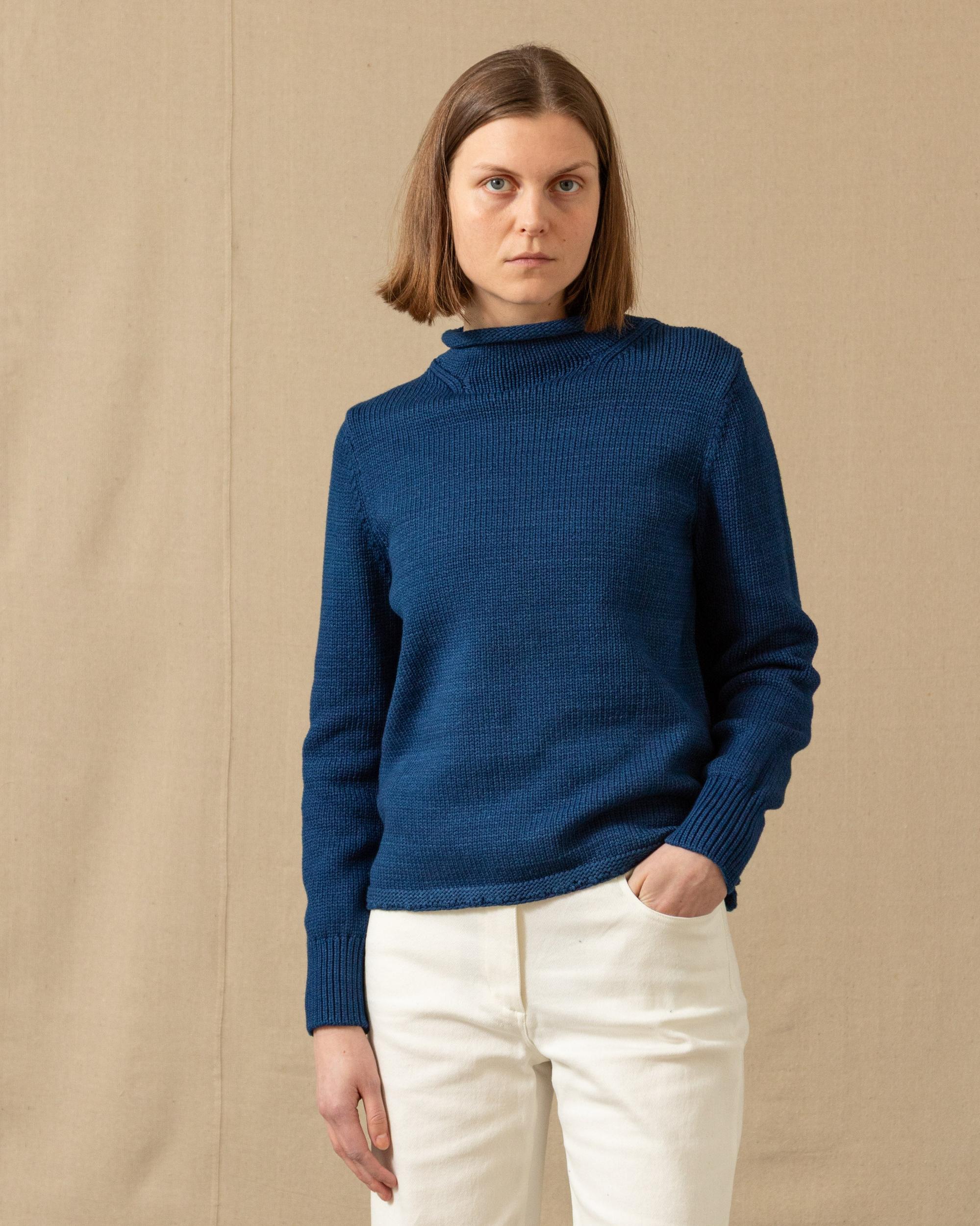 Women's Deep Sea Fisherman's Sweater in Indigo Product Image
