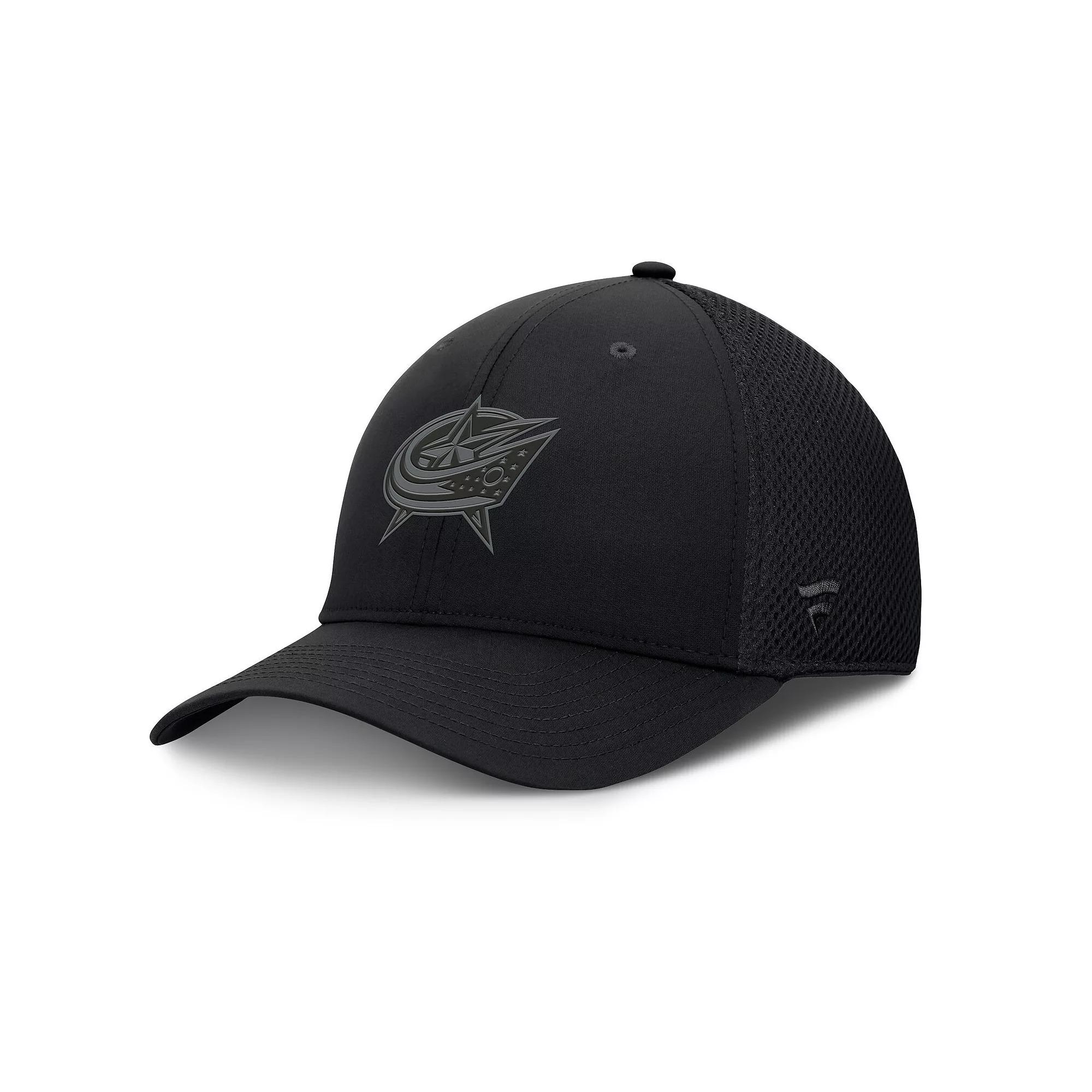Men's Fanatics Black Columbus Blue Jackets Pro Road Logo Mesh Flex Hat, Size: Medium/Large Product Image