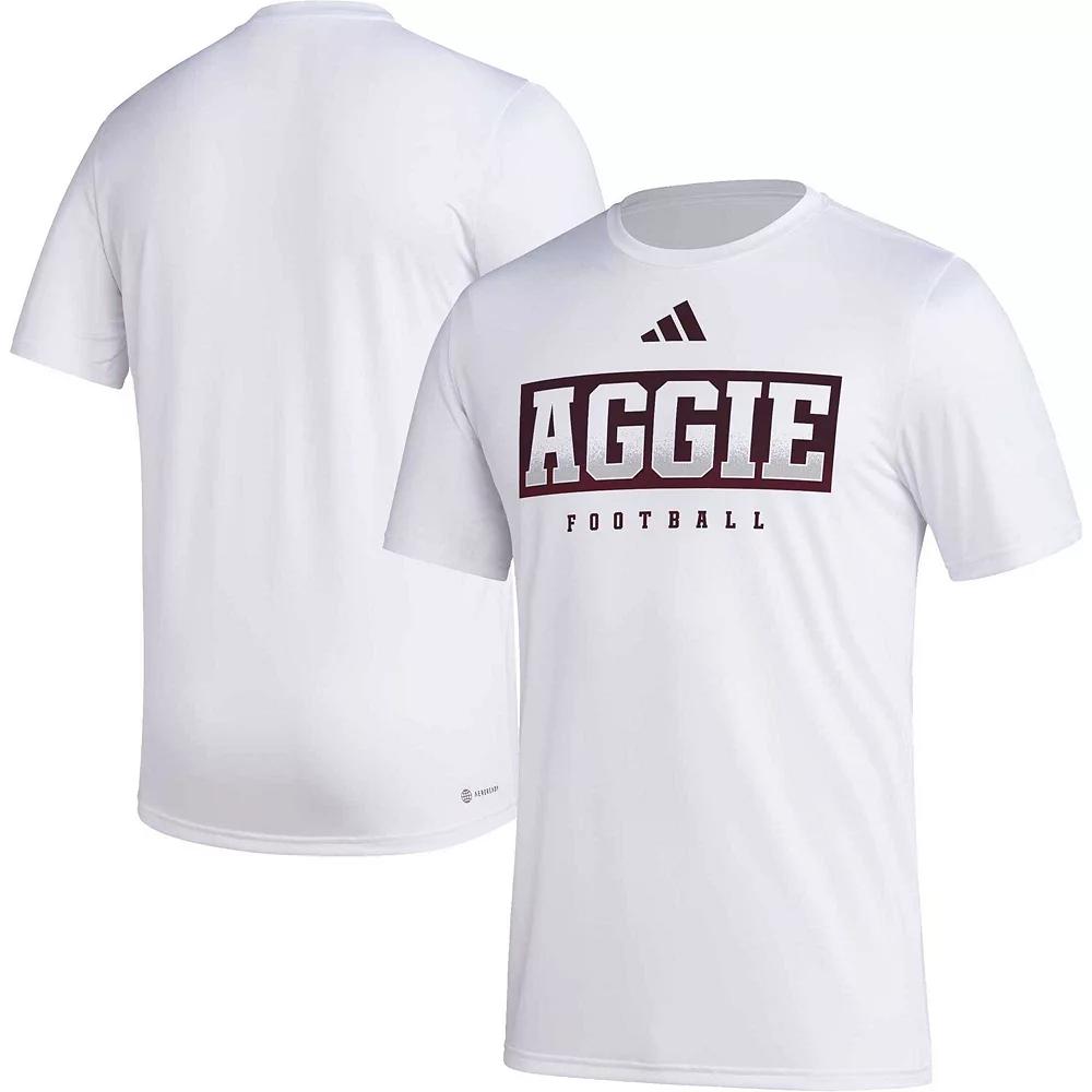 Men's adidas White Texas A&M Aggies Football Practice AEROREADY Pregame T-Shirt,  Product Image