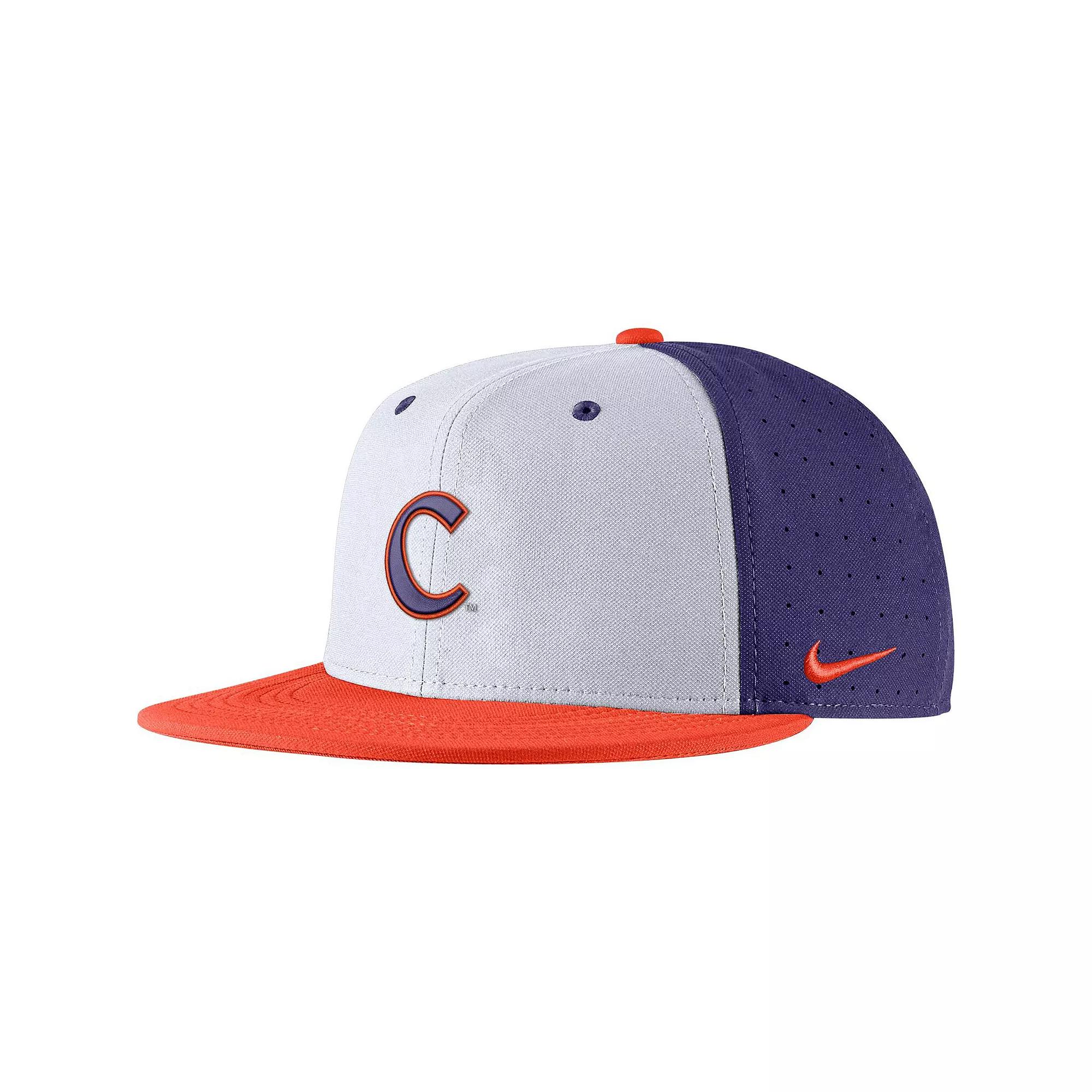 Men's Nike White Clemson Tigers Aero True Baseball Performance Fitted Hat, Size: 8 Product Image