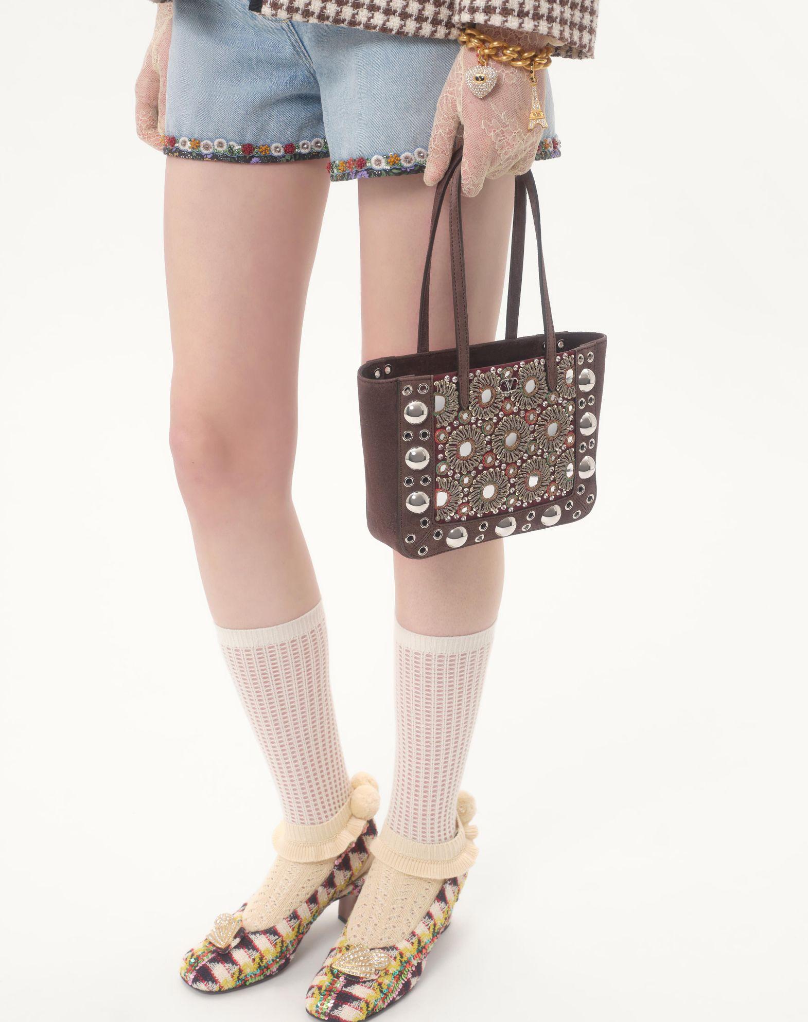 Valentino Garavani Nellcôte Mini Embroidered Shopping Bag Product Image