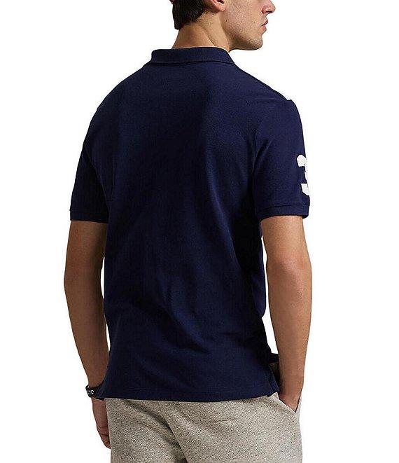 Polo Ralph Lauren Classic Fit Big Pony Mesh Diagonal Stripe Short Sleeve Polo Shirt Product Image