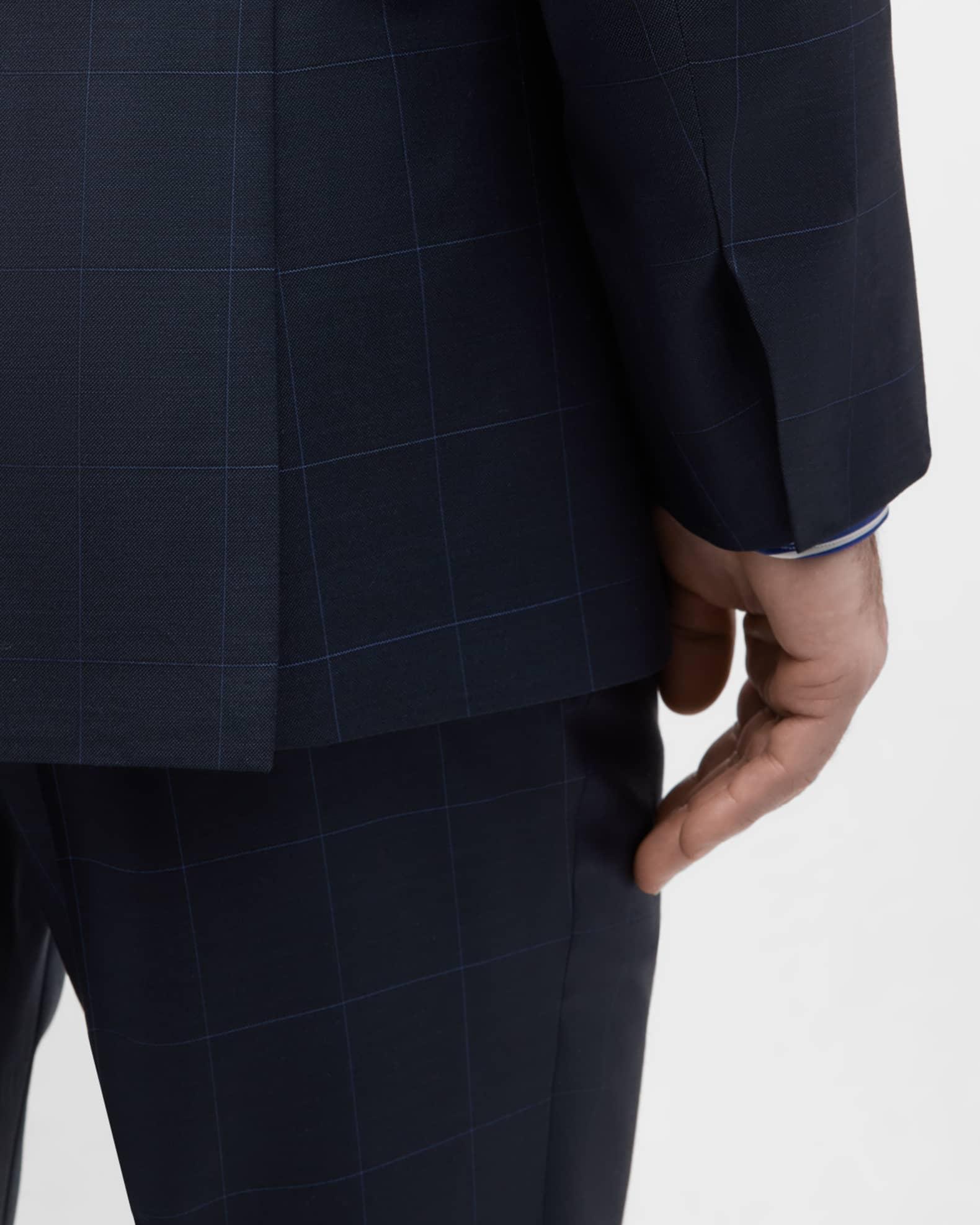 Men's Windowpane Wool-Silk Suit Product Image