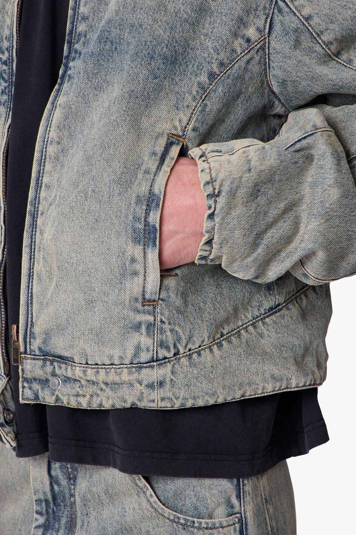 Moto Denim Jacket - Vintage Blue Product Image