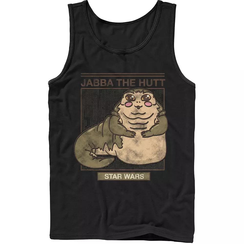 Men's Star Wars Jabba The Hutt Cartoon Cute Portrait Grid Tank Top,  Product Image