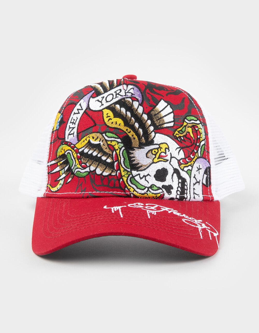 ED HARDY NYC Eagle Womens Trucker Hat - RED Product Image