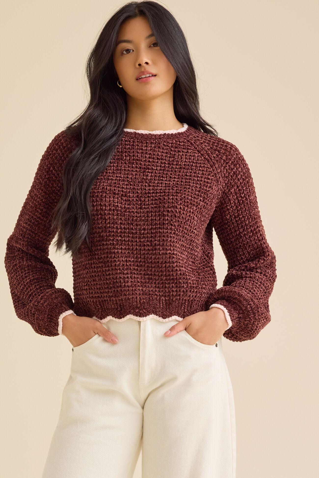 Amber Scalloped Trim Sweater Product Image