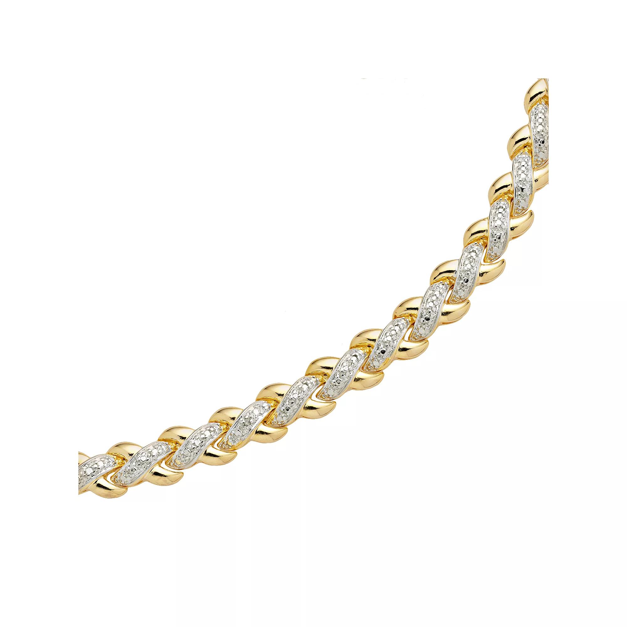18k Gold Plated Diamond Accent X Link Bracelet, Women's, Multicolor Product Image