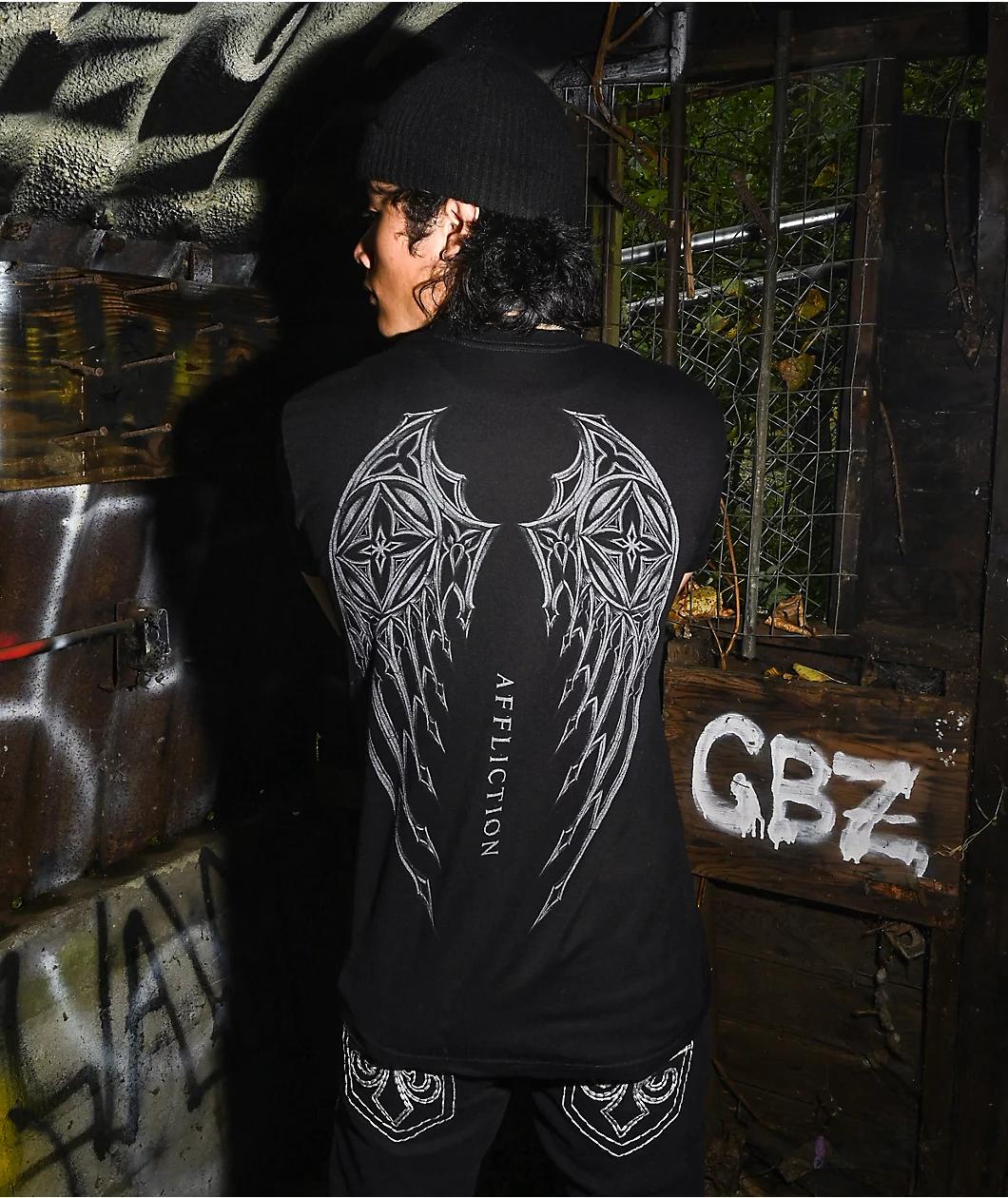 Affliction Spiker Reflective Black T-Shirt Product Image