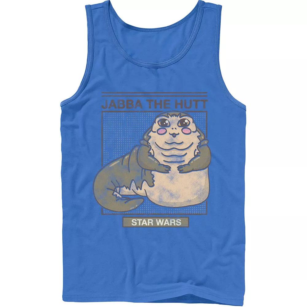 Men's Star Wars Jabba The Hutt Cartoon Cute Portrait Grid Tank Top,  Product Image