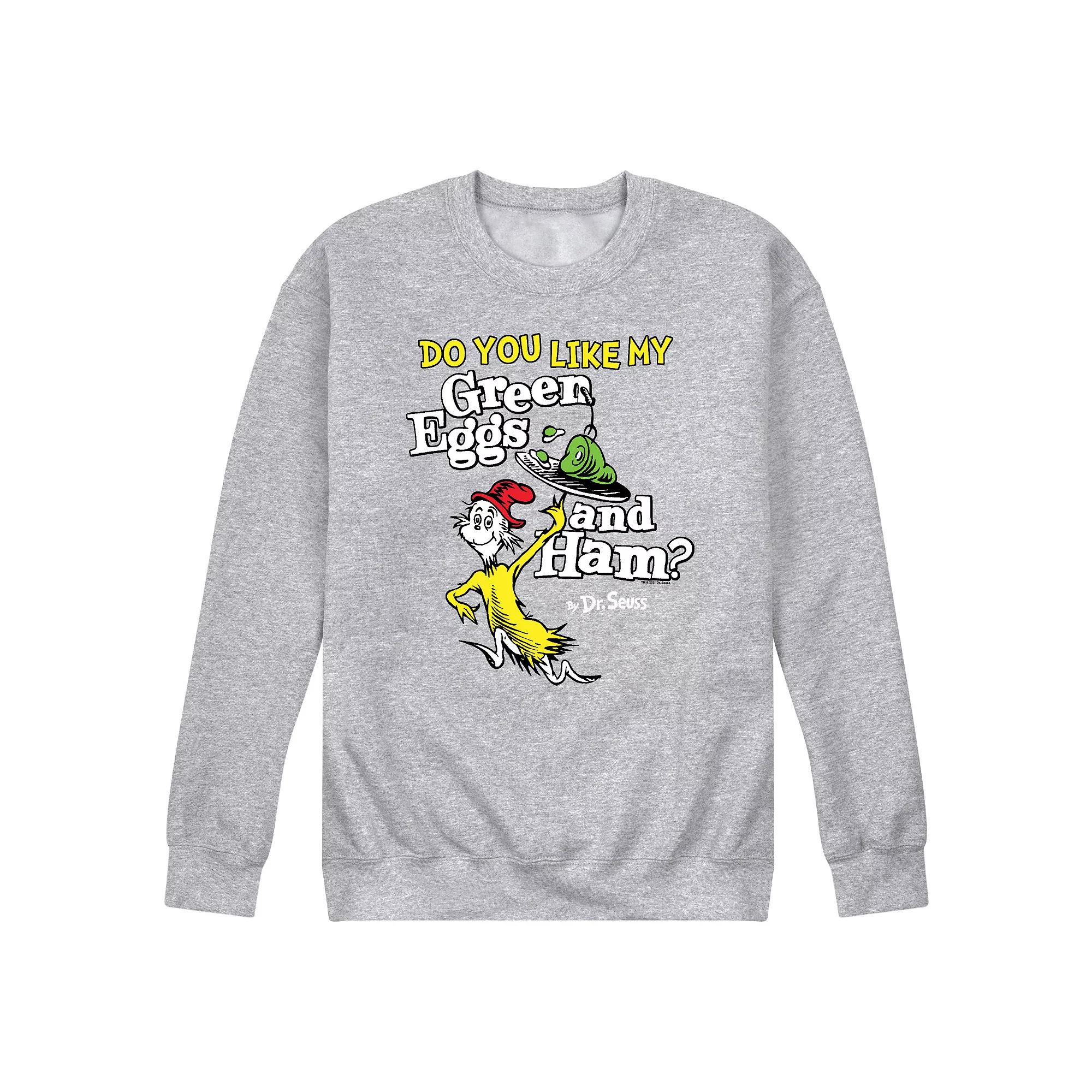 Men's Dr Seuss Green Eggs And Ham Graphic Sweatshirt,  Product Image