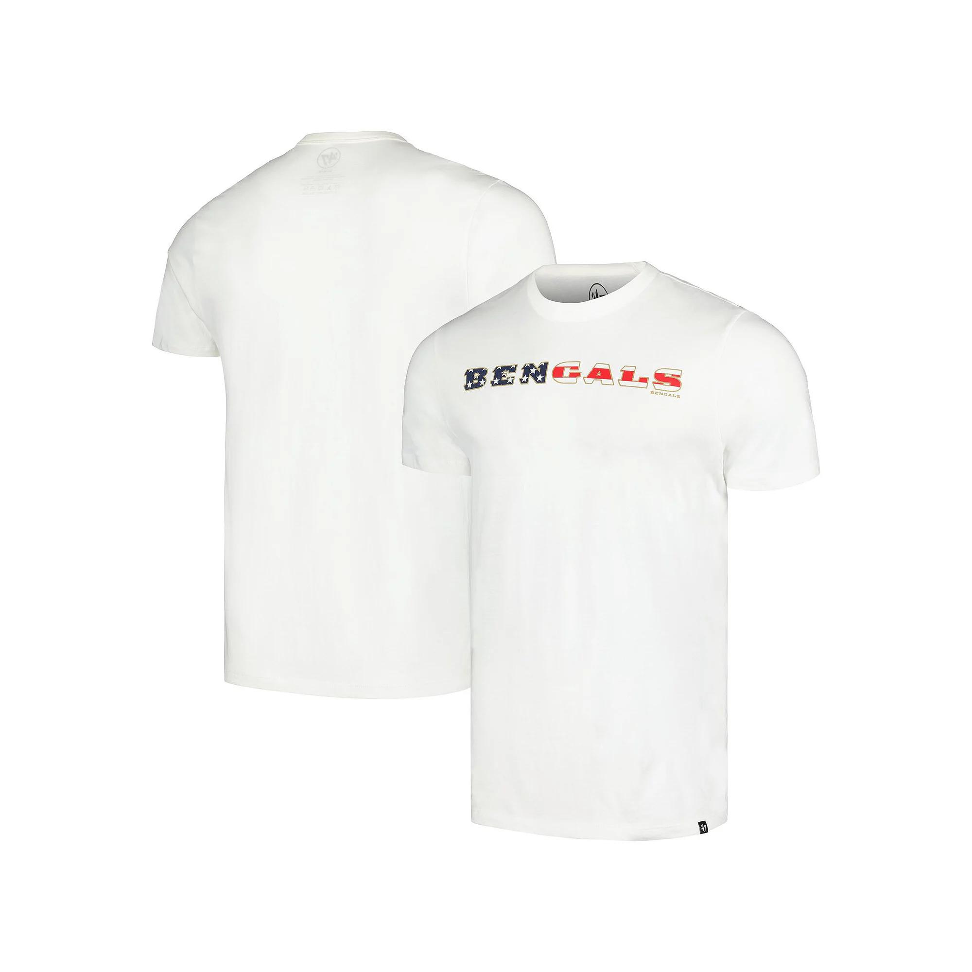 Men's '47 White Cincinnati Bengals Flag Script Franklin T-Shirt, Size: Medium Product Image