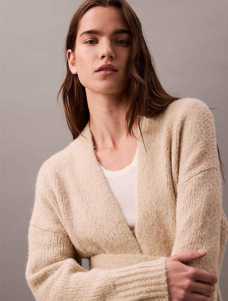 Brushed Wool Blend Cardigan Product Image