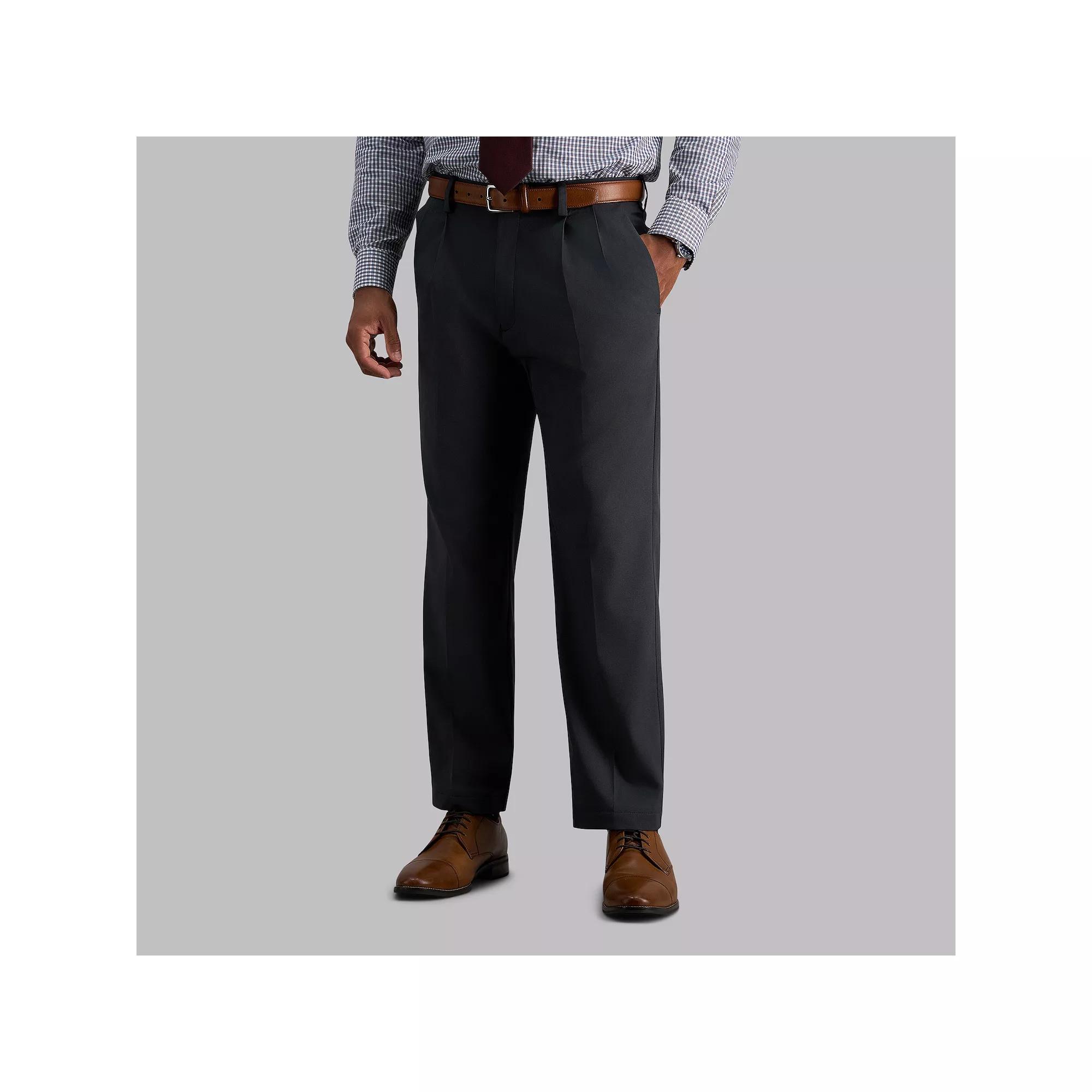 Men's Haggar® Cool Right® Performance Flex Classic-Fit Pleated Pants,  Product Image