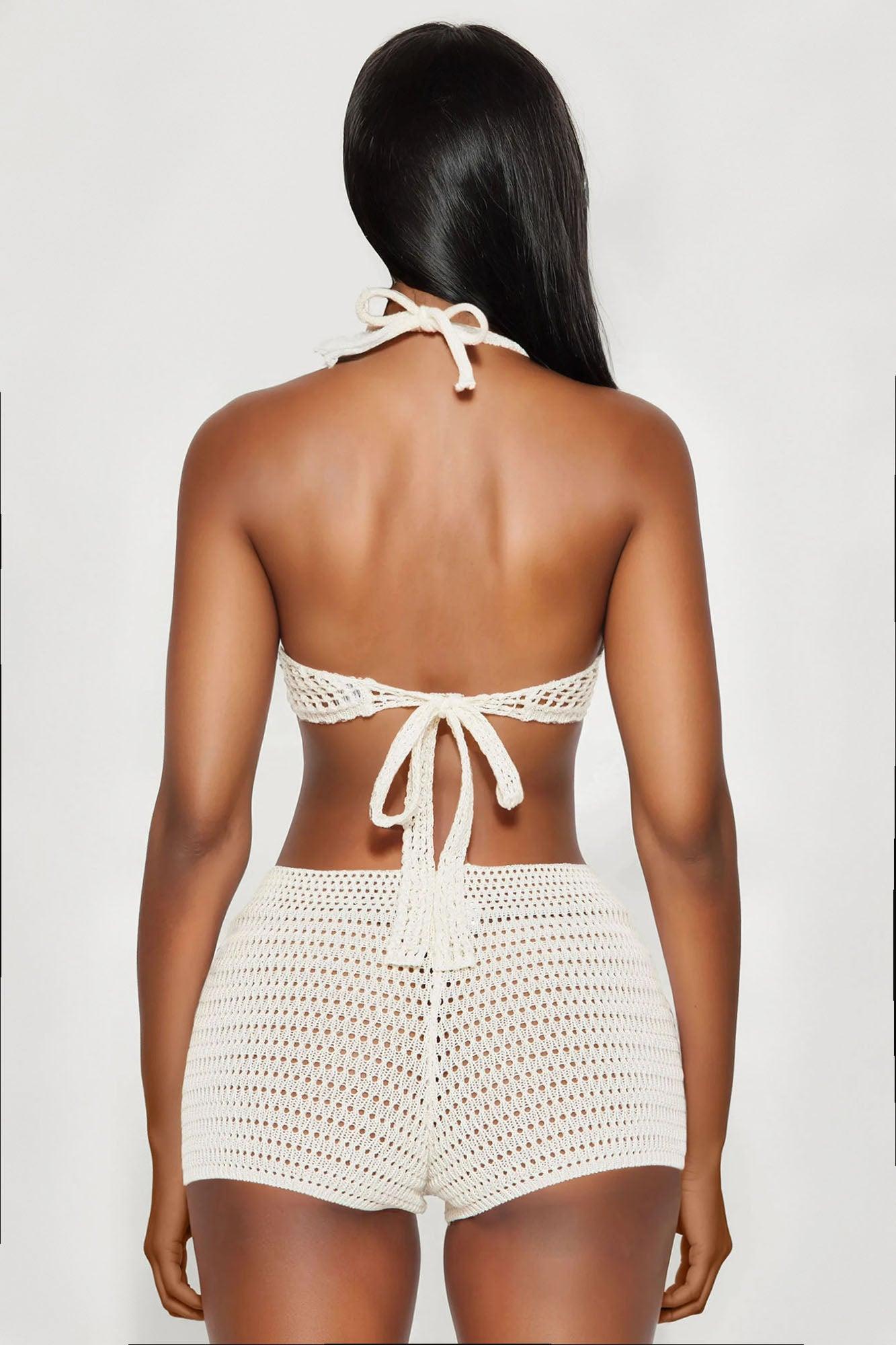 Forbidden Fruit Crochet Short Set - White/combo Female Product Image