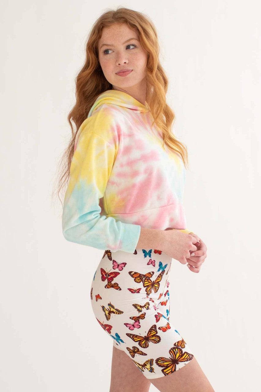 White Butterfly Bike Shorts Product Image