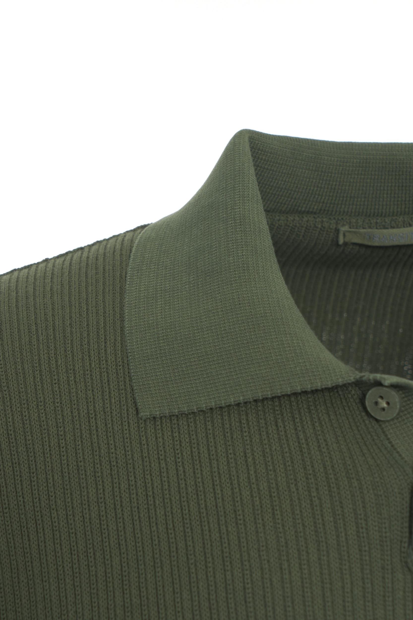 Ribbed knit polo shirt Product Image
