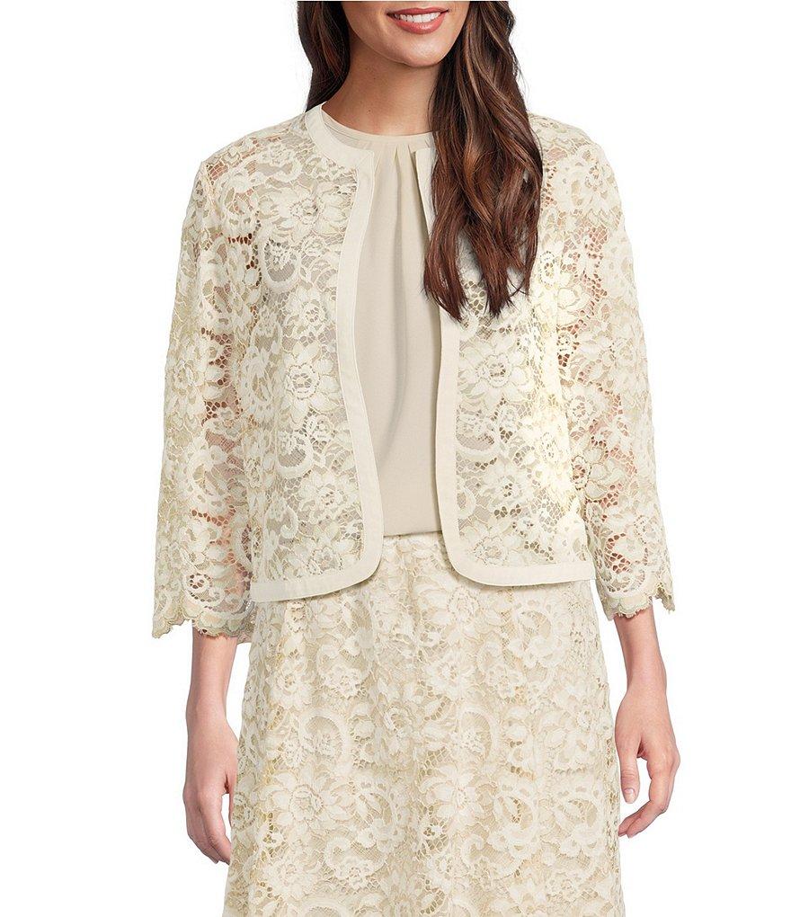 Anne Klein Lace Framed Cardigan Jacket Product Image