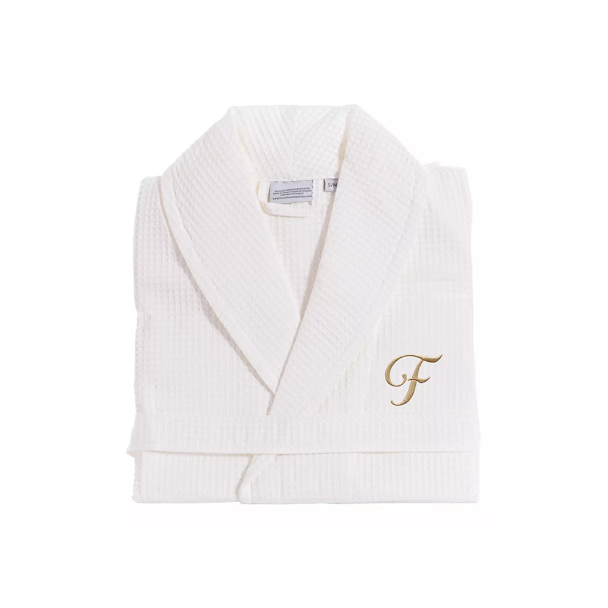 Linum Home Textiles Turkish Cotton Personalized Waffle Weave Bathrobe, Adult Unisex,  Product Image