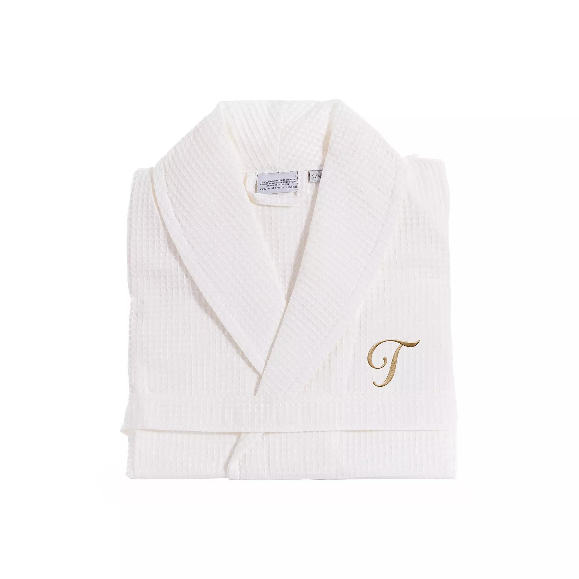 Linum Home Textiles Turkish Cotton Personalized Waffle Weave Bathrobe, Adult Unisex,  Product Image