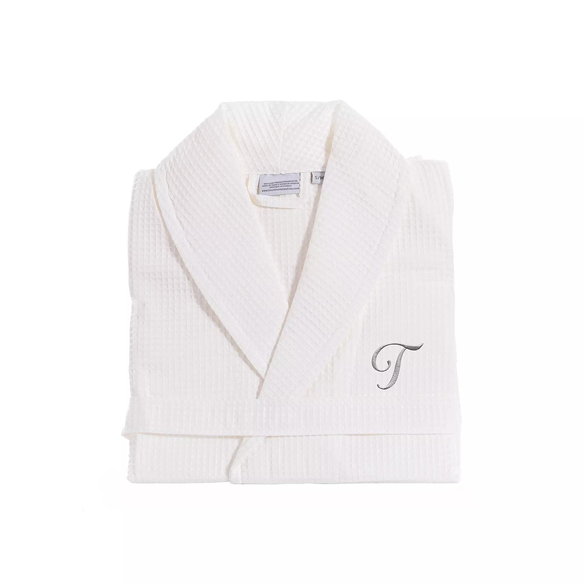 Linum Home Textiles Turkish Cotton Personalized Waffle Weave Bathrobe, Adult Unisex,  Product Image