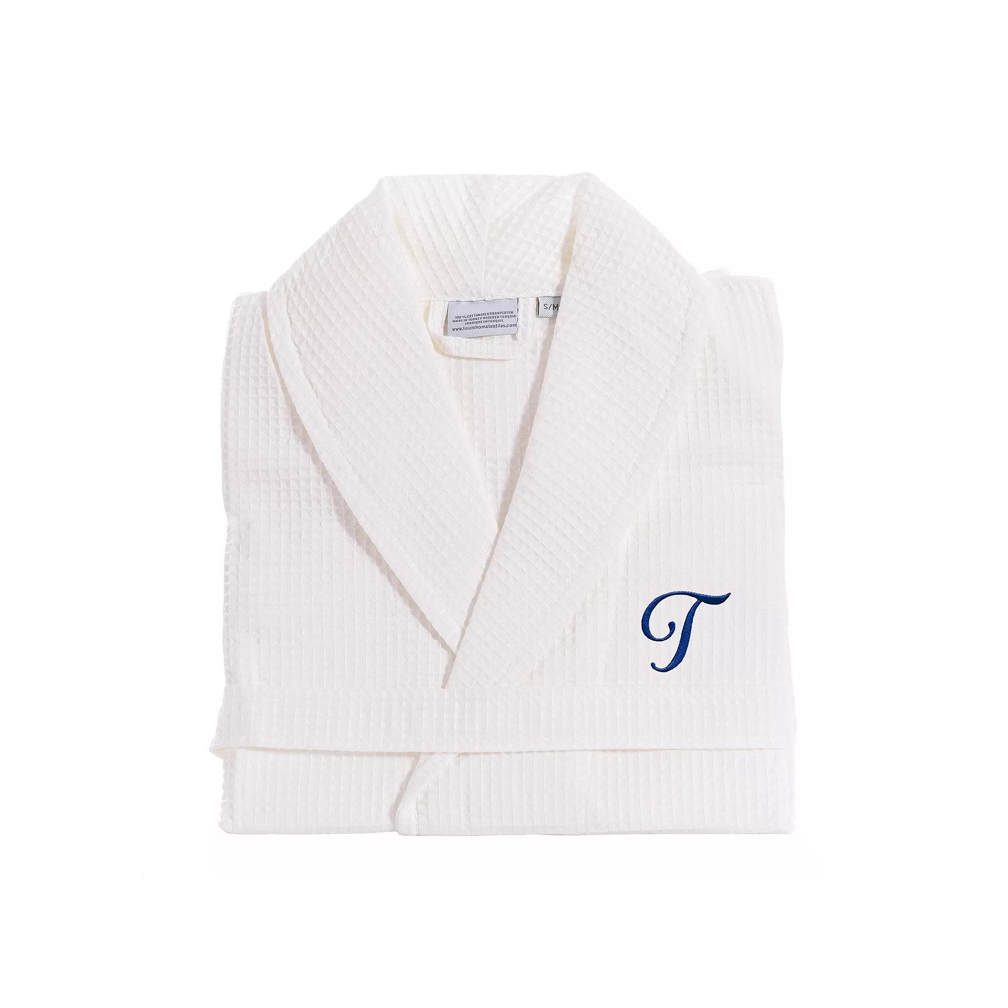 Linum Home Textiles Turkish Cotton Personalized Waffle Weave Bathrobe, Adult Unisex,  Product Image