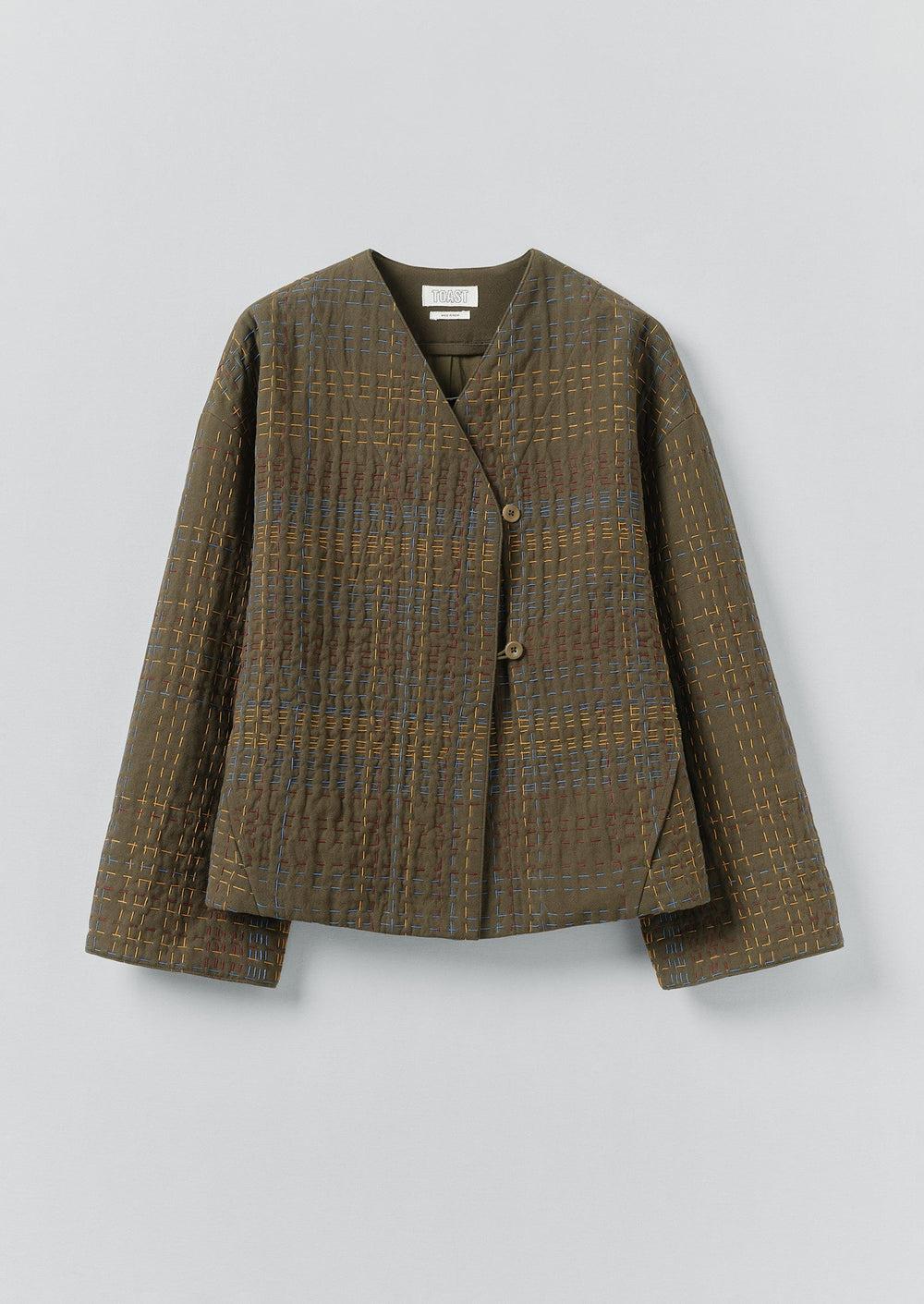 Kantha Tweed Cotton Jacket | Multi Product Image