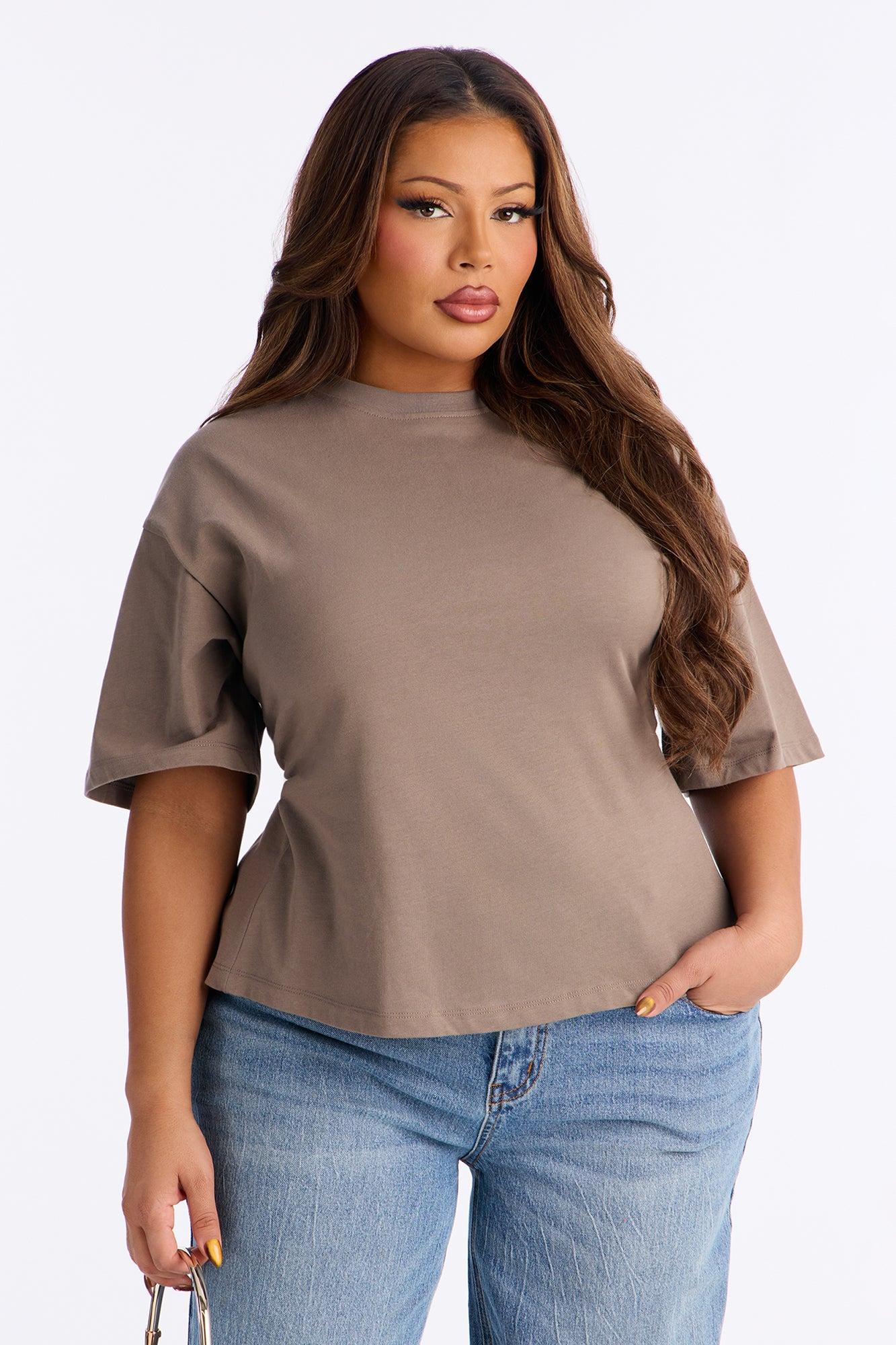 Jayden Fitted T-Shirt - Mocha Female Product Image
