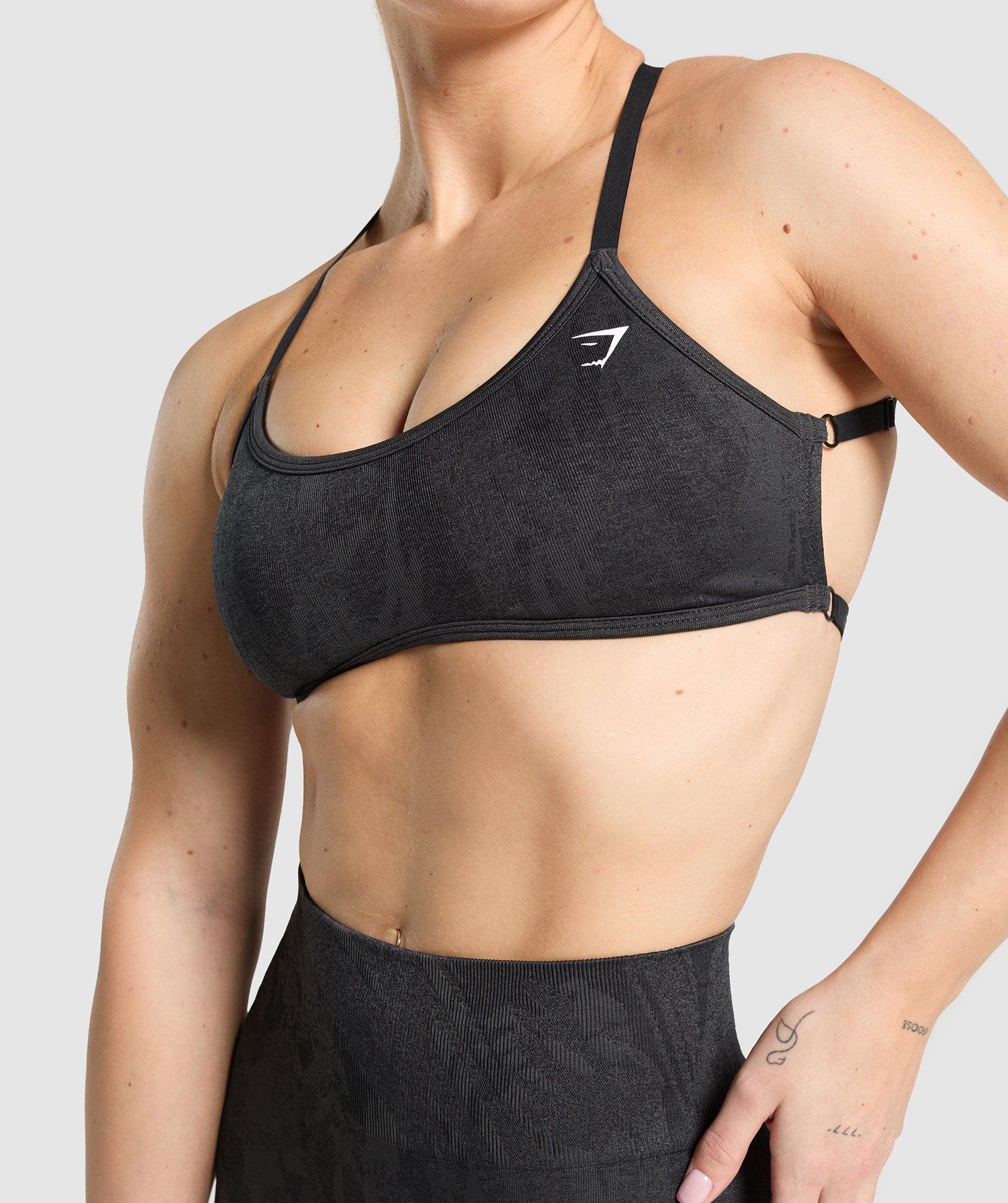 Gymshark Adapt Camo Cross Back Sports Bra - Asphalt Grey/Black Female Product Image