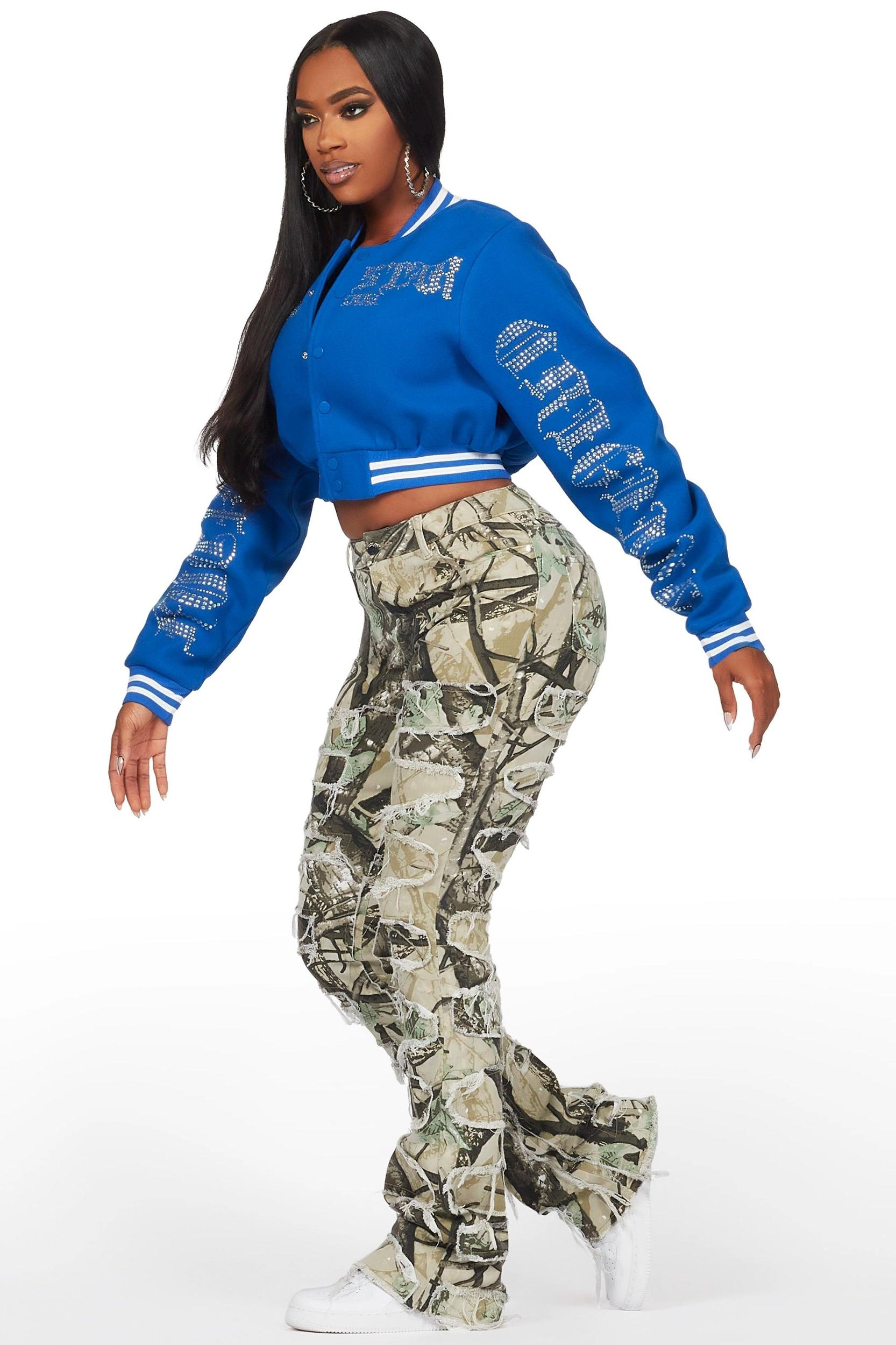 Zariyah Tree Camo Stacked Flare Jean Female Product Image