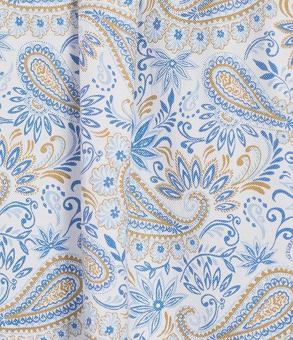 Roundtree & Yorke Long Sleeve Paisley Print Oxford Sport Shirt Product Image