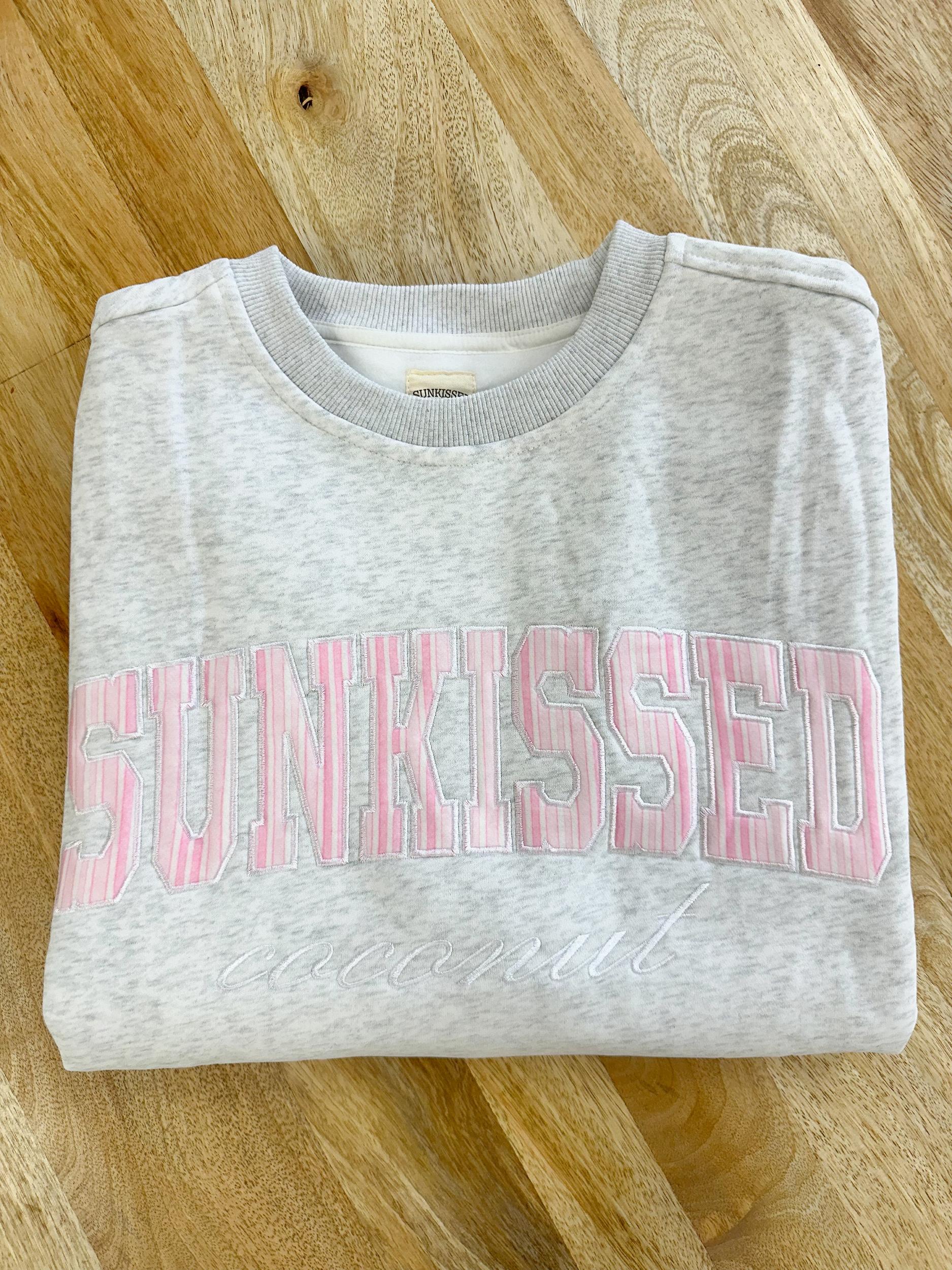 Pearl Grey Sunkissed In Vogue Striped Sweatshirt Product Image