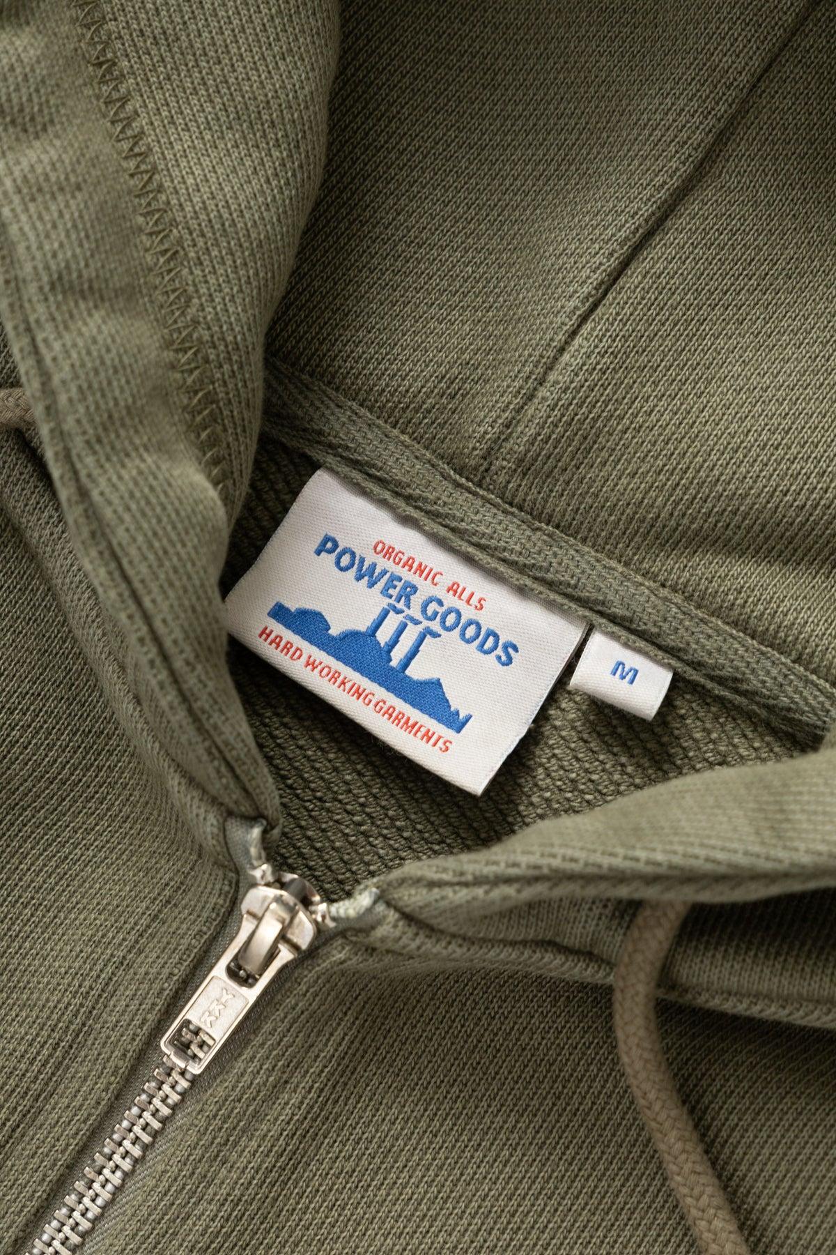 Power Goods - Loopback Zip Hoodie - Olive Product Image