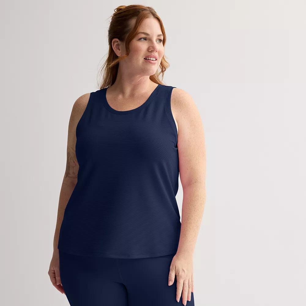 Plus Size Tek Gear® Rib Easy Tank Top, Women's, Size: 2XL, Mineral Black Product Image