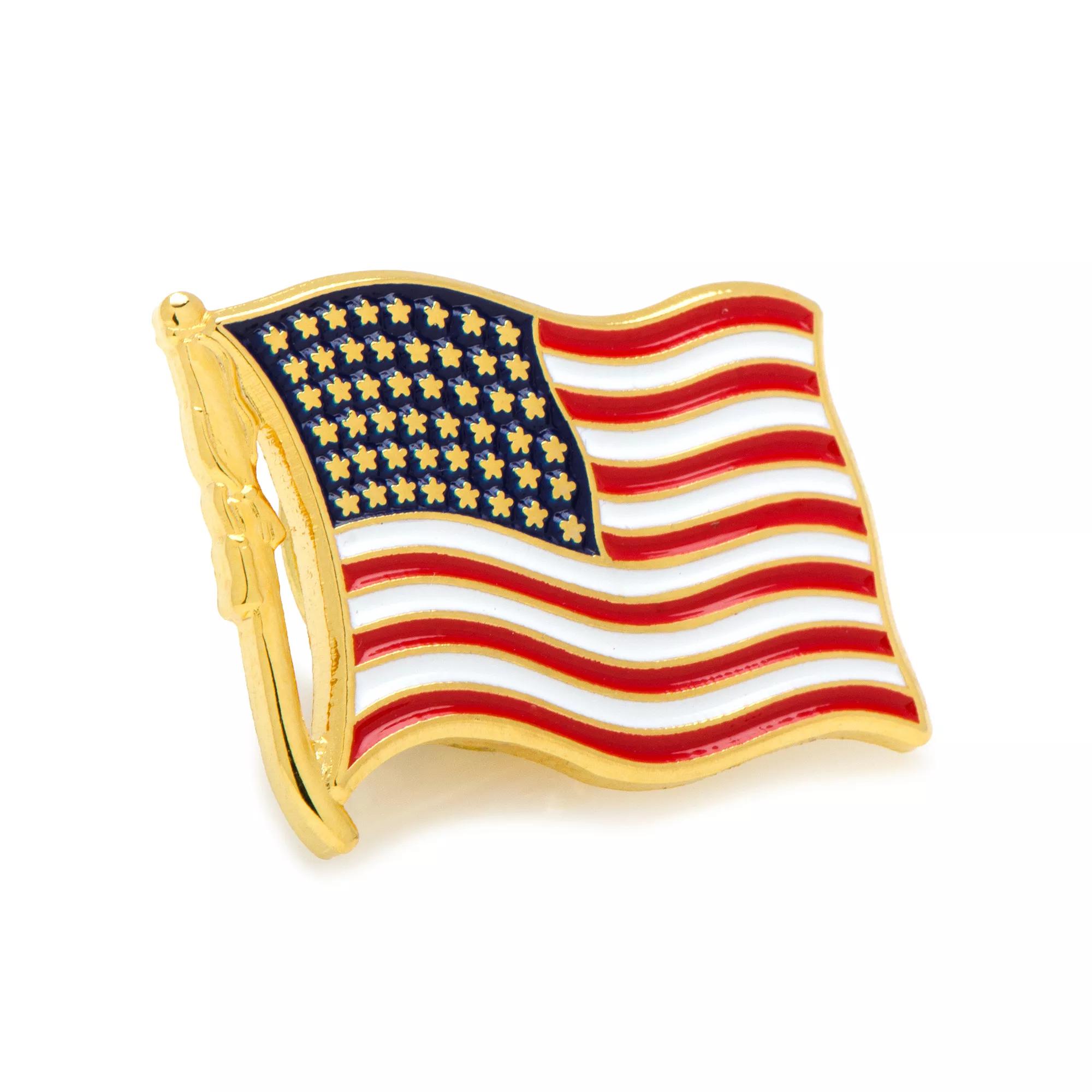 Men's Cuff Links, Inc. American Flag Lapel Pin With Gold Accent Product Image