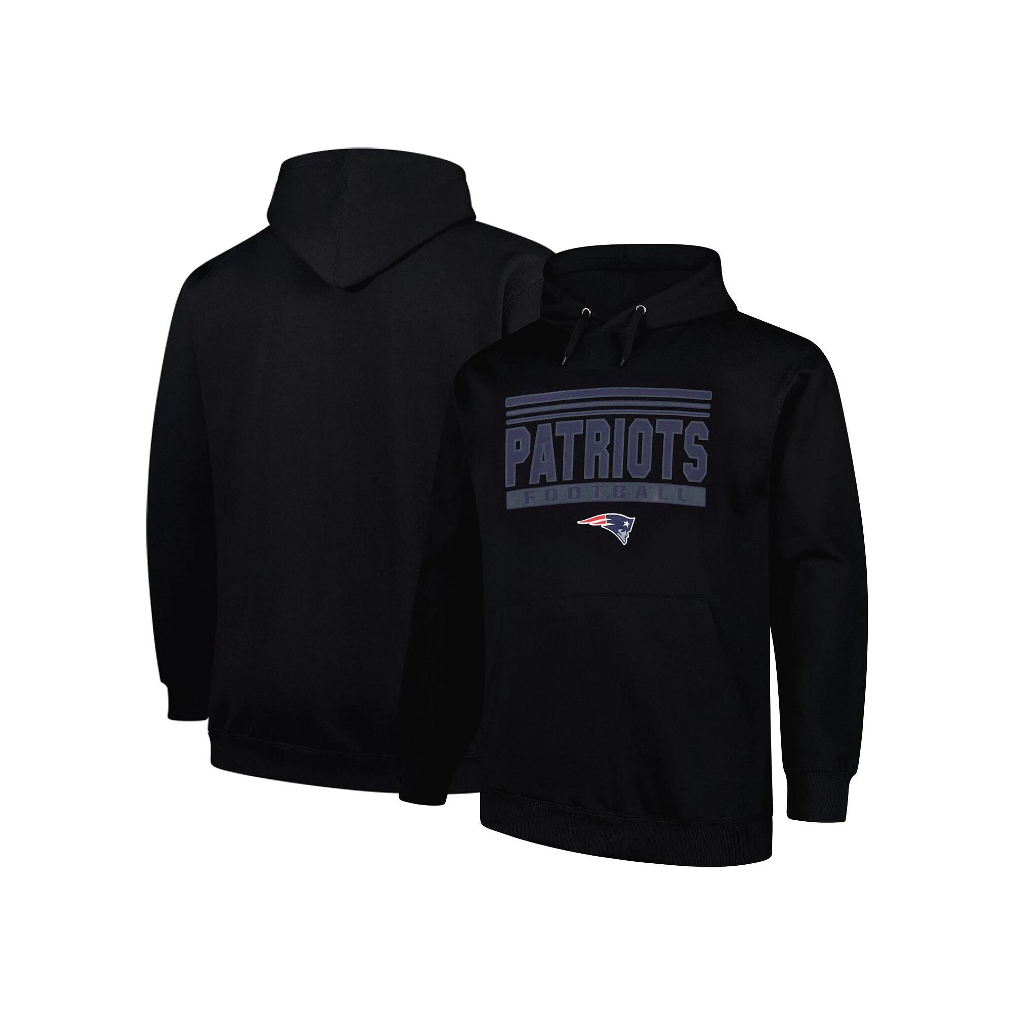 Men's Fanatics Black New England Patriots Big & Tall Pop Pullover Hoodie, Size: 4XB Product Image