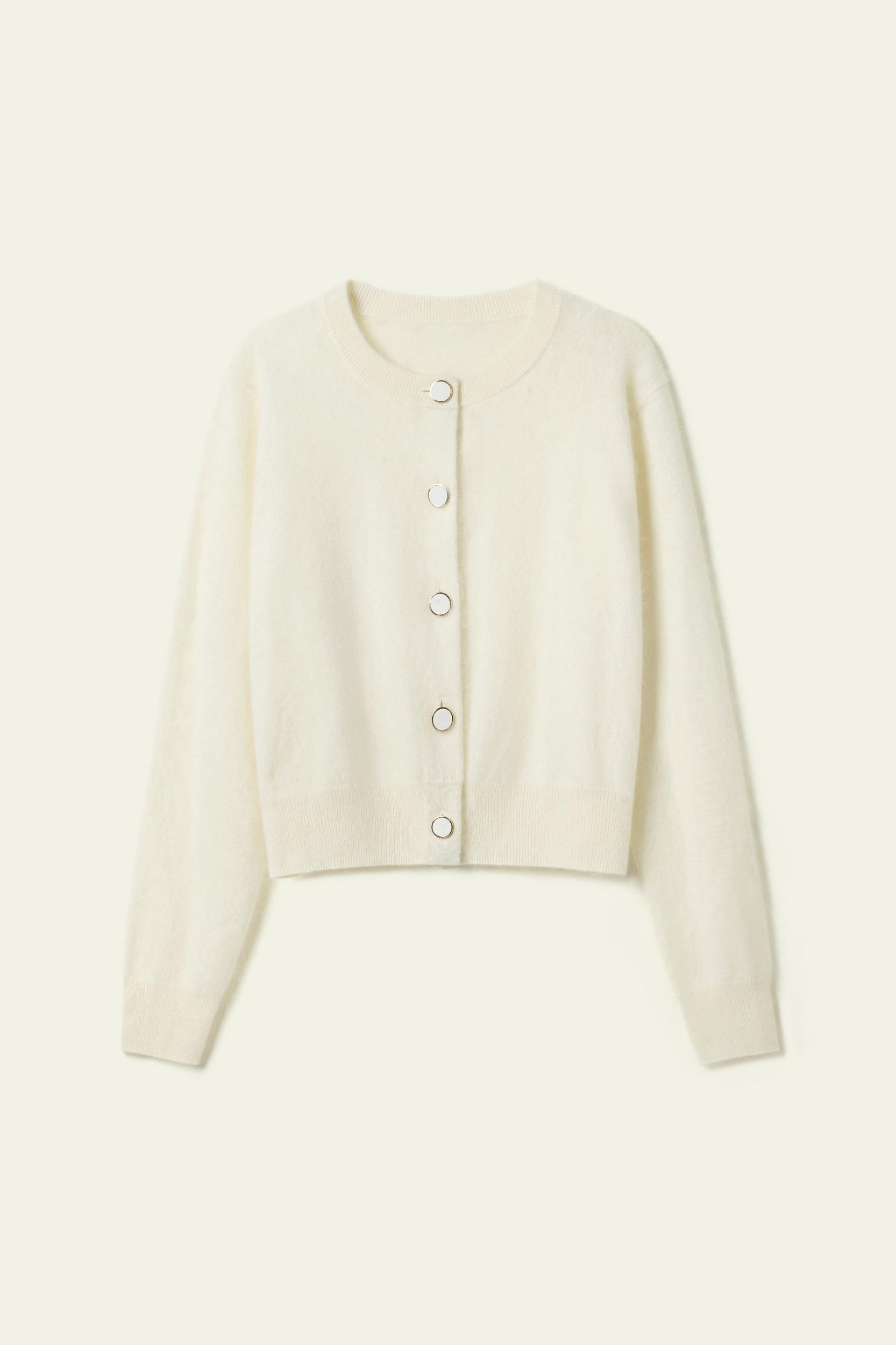 Ultra-Soft Brushed Cashmere Cardigan Product Image